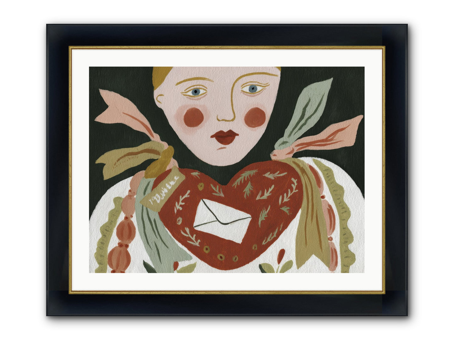 The Sketchbook Of Hearts Framed Print - Wide Black w/Gold 32x24
