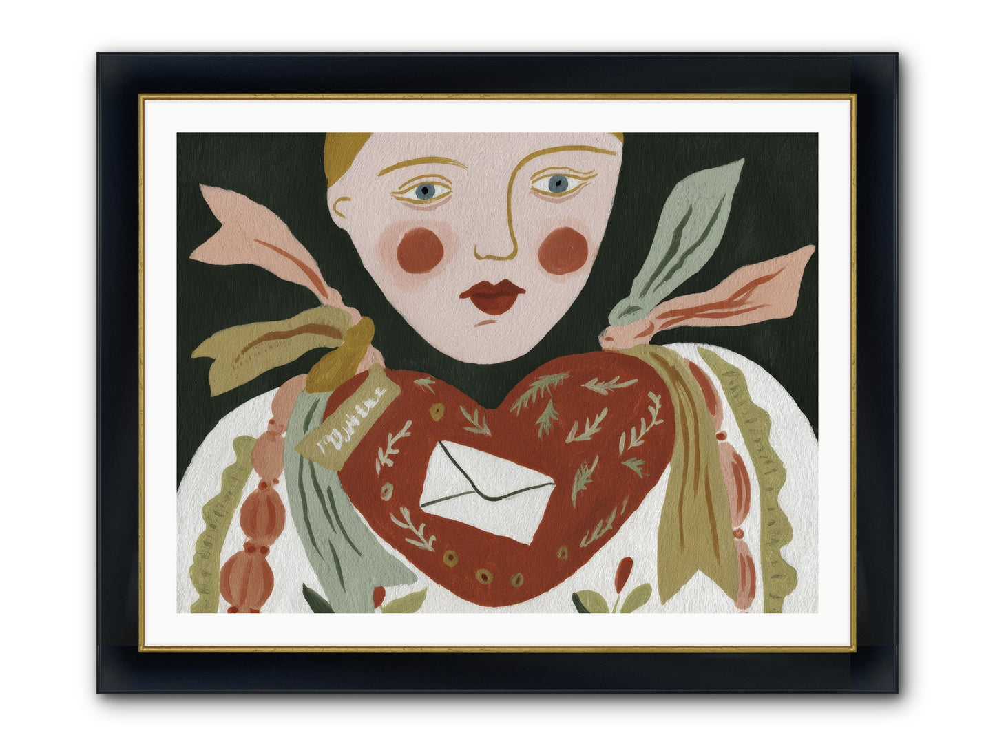 The Sketchbook Of Hearts Framed Print - Wide Black w/Gold 40x30