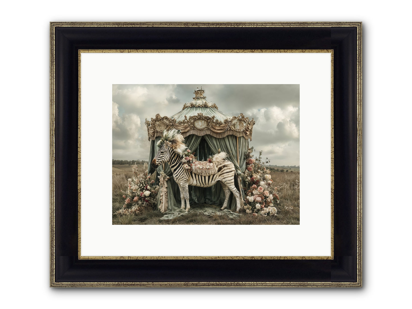 The Sky Wore Clementine Framed Print - Black & Gold 12x9