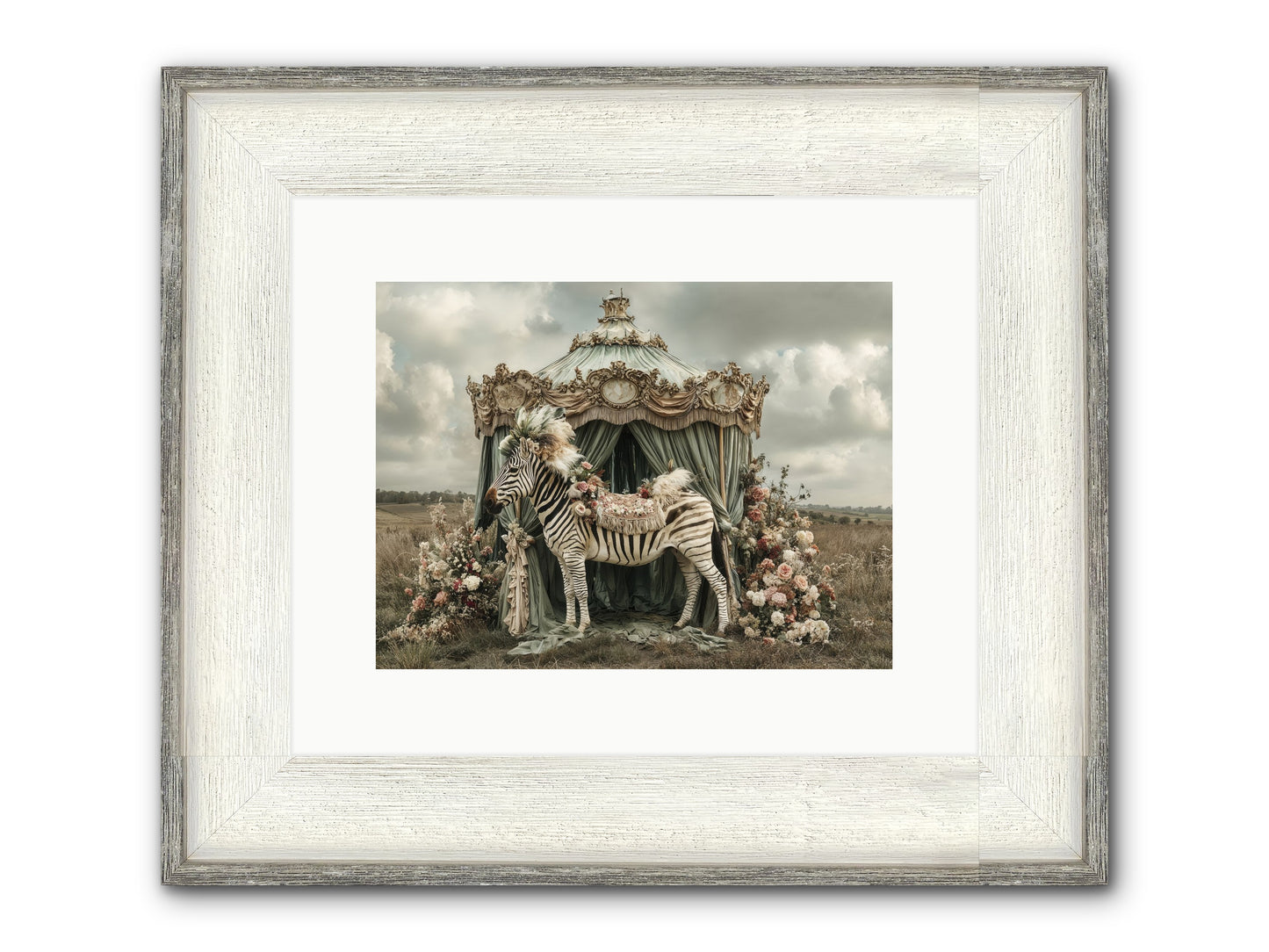 The Sky Wore Clementine Framed Print - Driftwood White 12x9