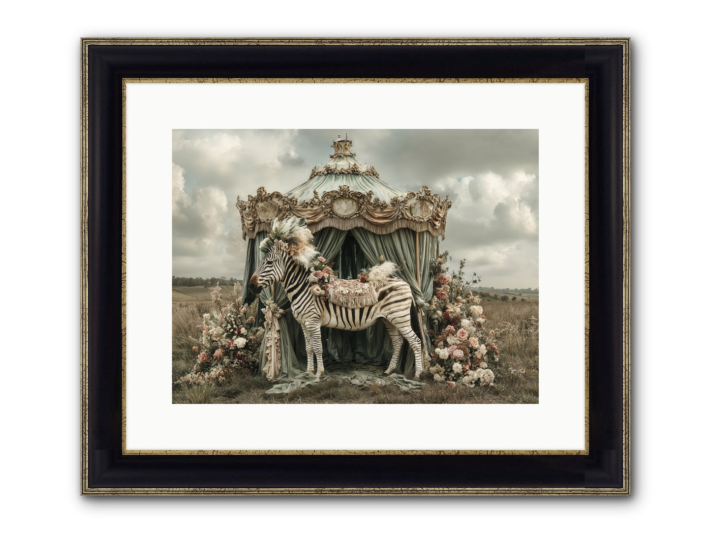 The Sky Wore Clementine Framed Print - Black & Gold 16x12