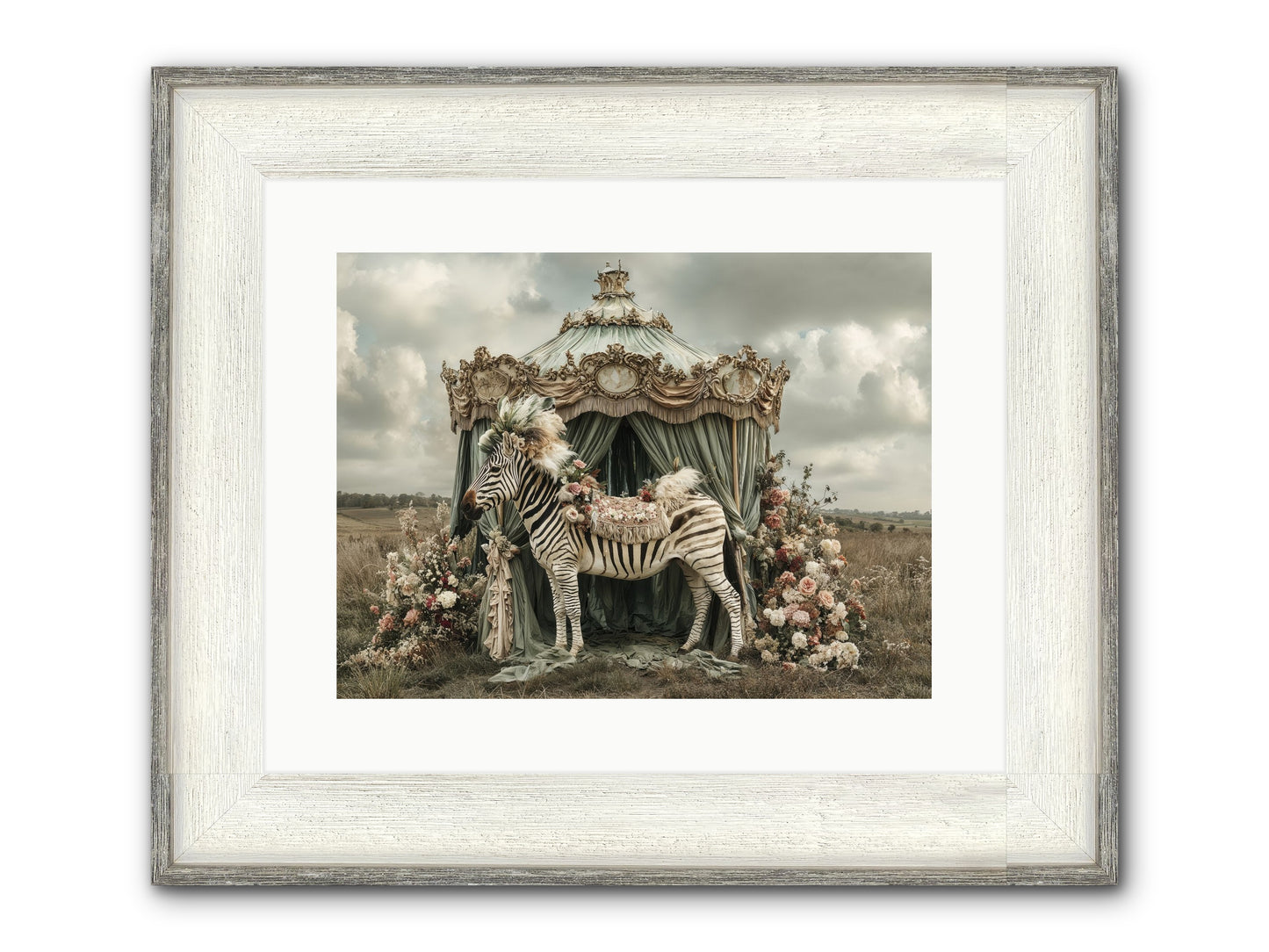 The Sky Wore Clementine Framed Print - Driftwood White 16x12