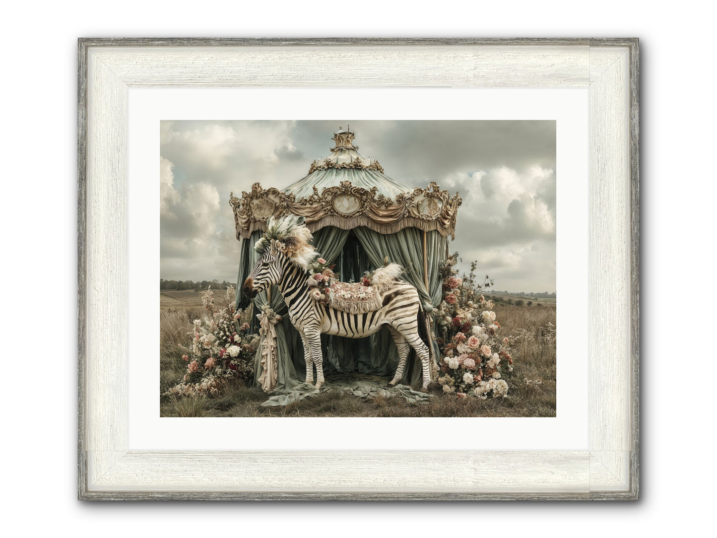 The Sky Wore Clementine Framed Print - Driftwood White 24x18
