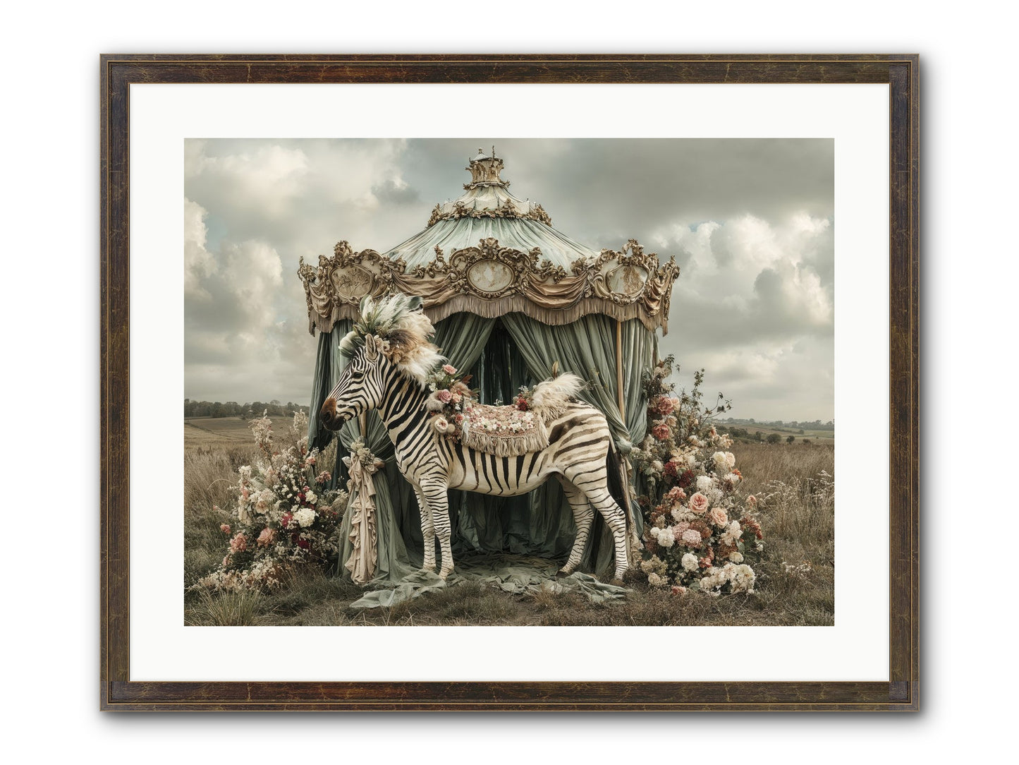 The Sky Wore Clementine Framed Print - Slimwoods Black/Gold 24x18