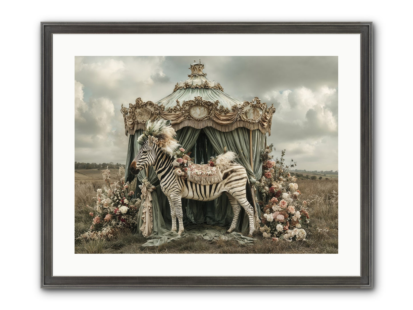 The Sky Wore Clementine Framed Print - Slimwoods Black/Silver 24x18