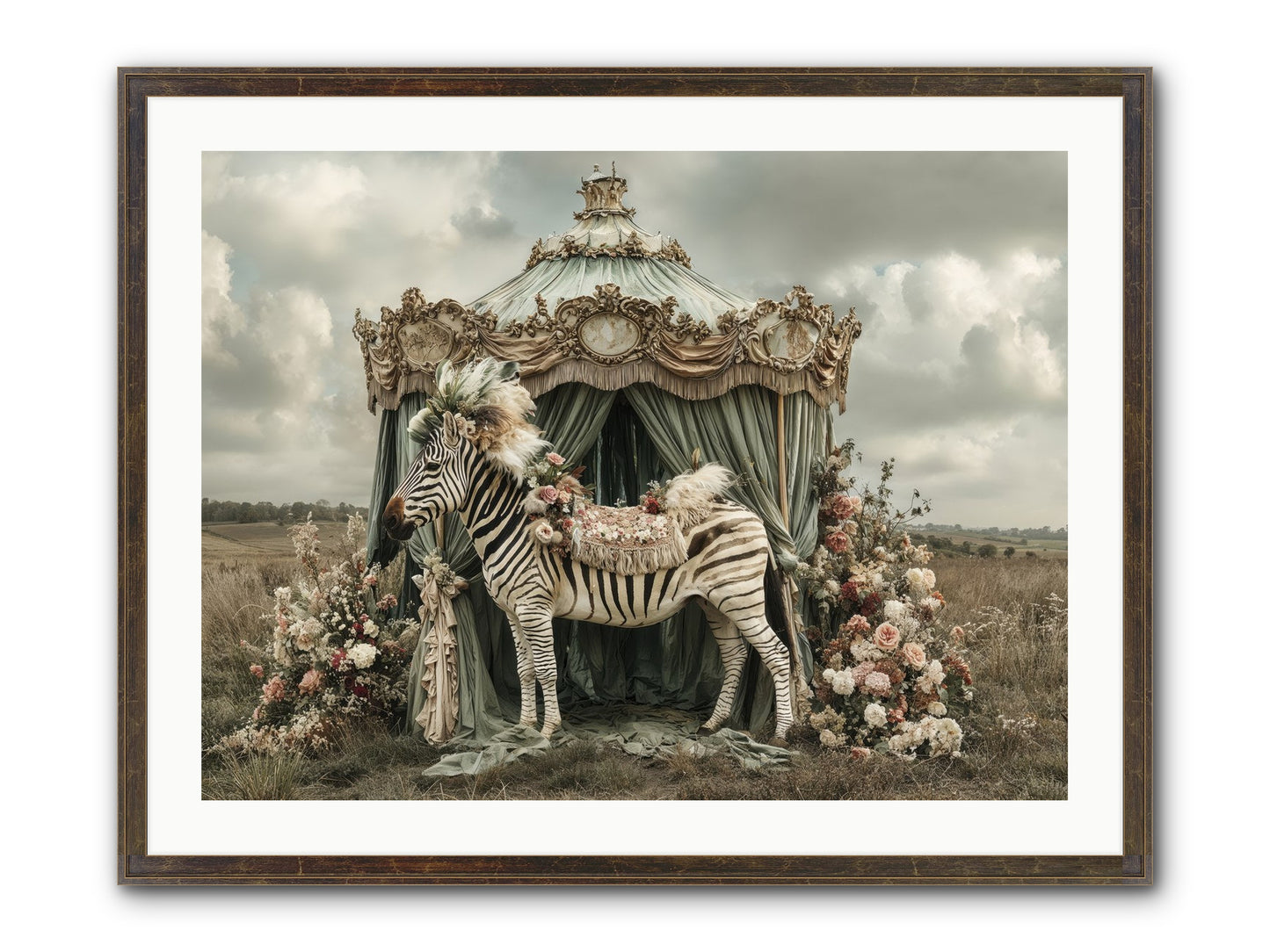 The Sky Wore Clementine Framed Print - Slimwoods Black/Gold 32x24