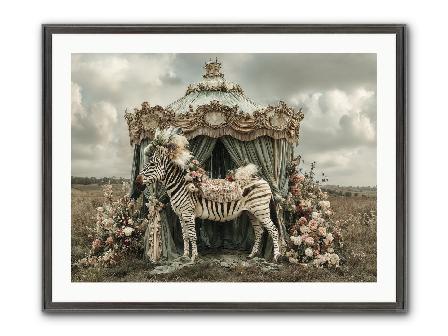 The Sky Wore Clementine Framed Print - Slimwoods Black/Silver 32x24
