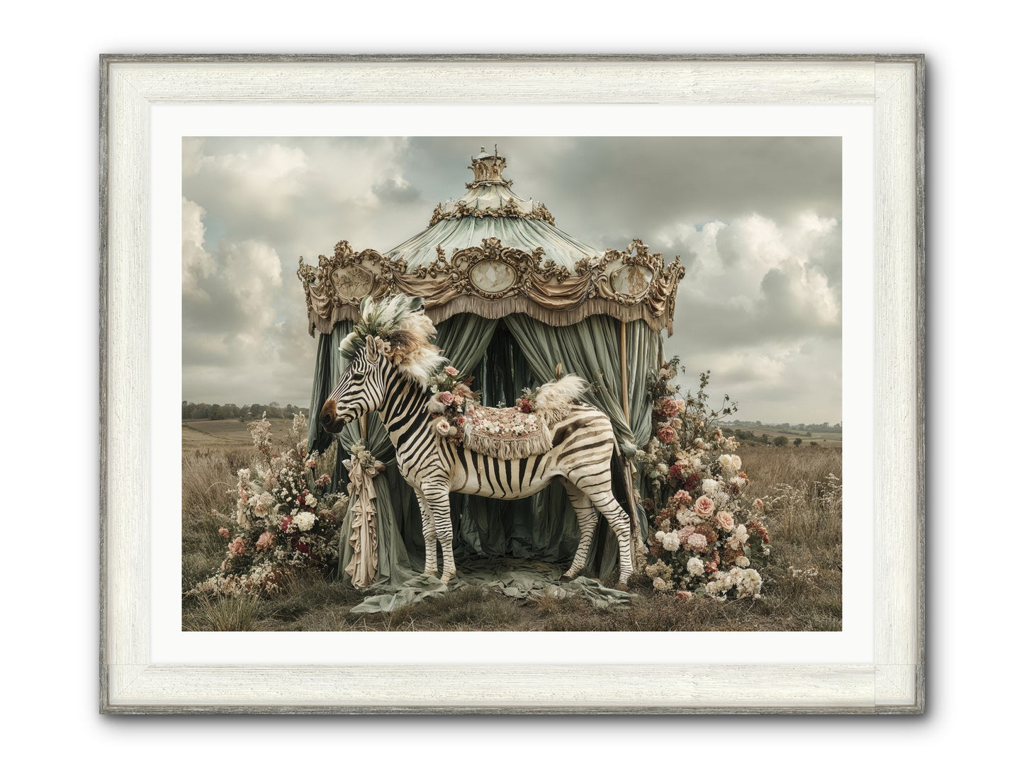 The Sky Wore Clementine Framed Print - Driftwood White 40x30