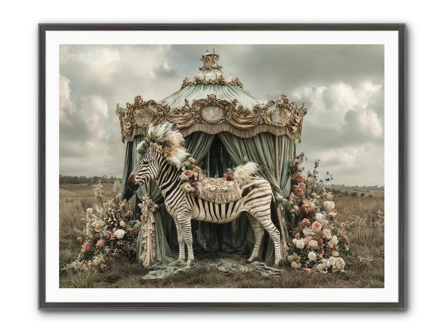 The Sky Wore Clementine Framed Print - Slimwoods Black/Silver 48x36