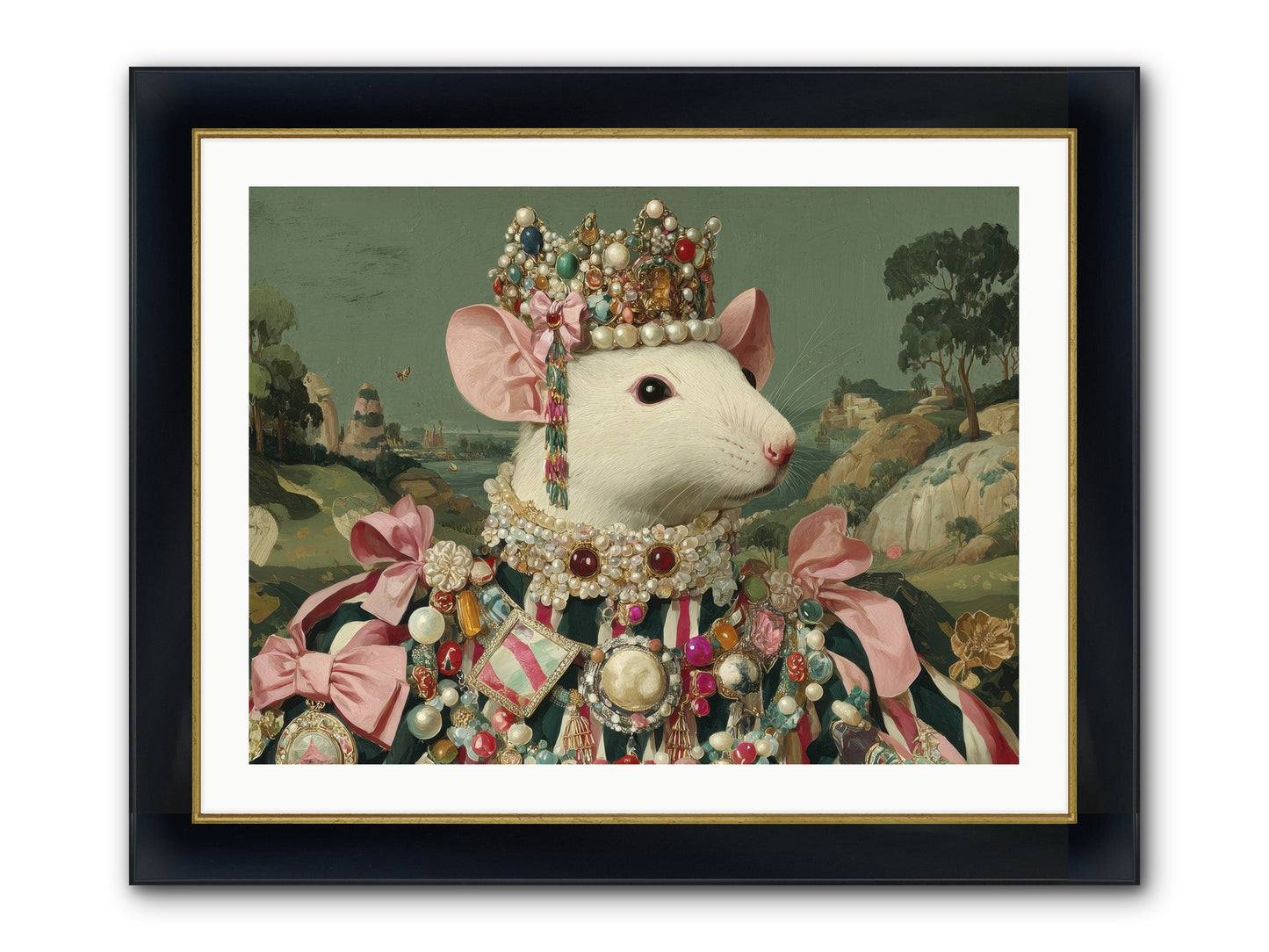 The Smitten Society Framed Print - Wide Black w/Gold 32x24