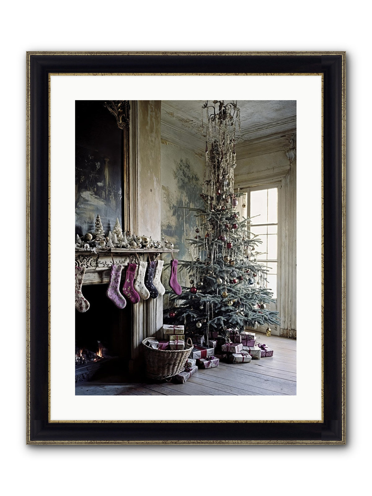 The Soliloquy Of Snow Framed Print - Black & Gold 18x24