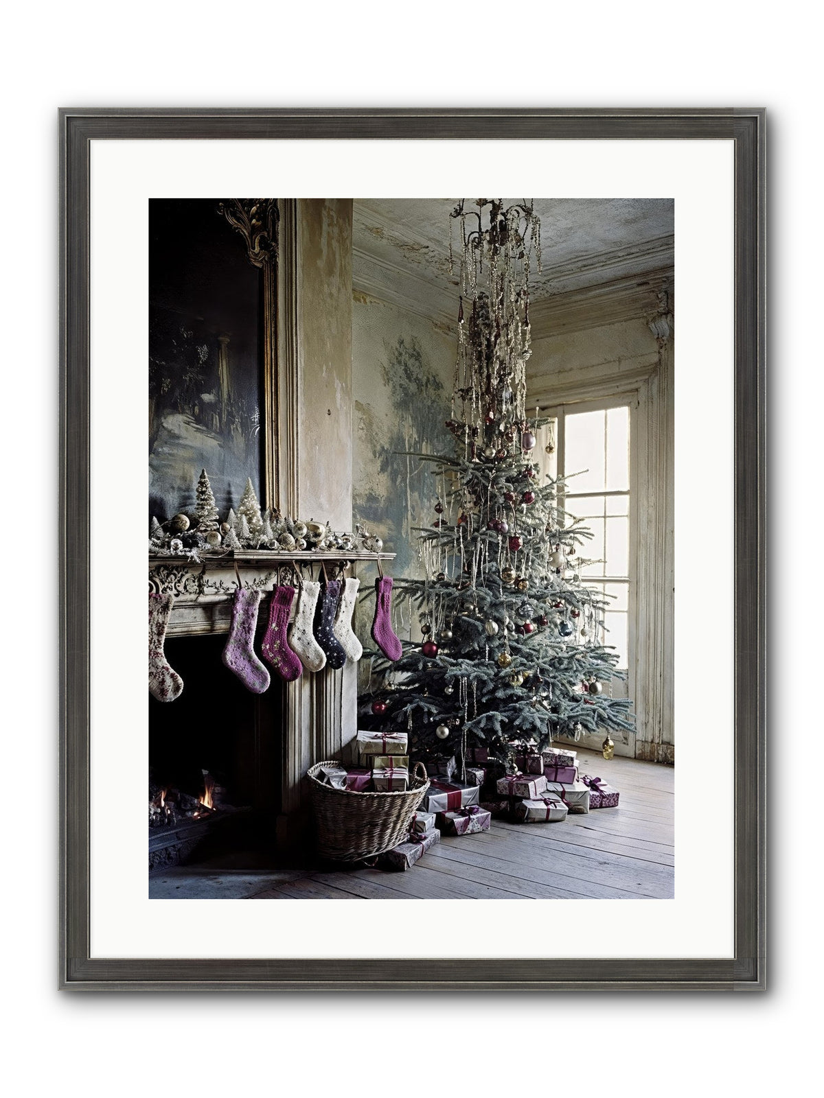 The Soliloquy Of Snow Framed Print - Slimwoods Black/Silver 18x24