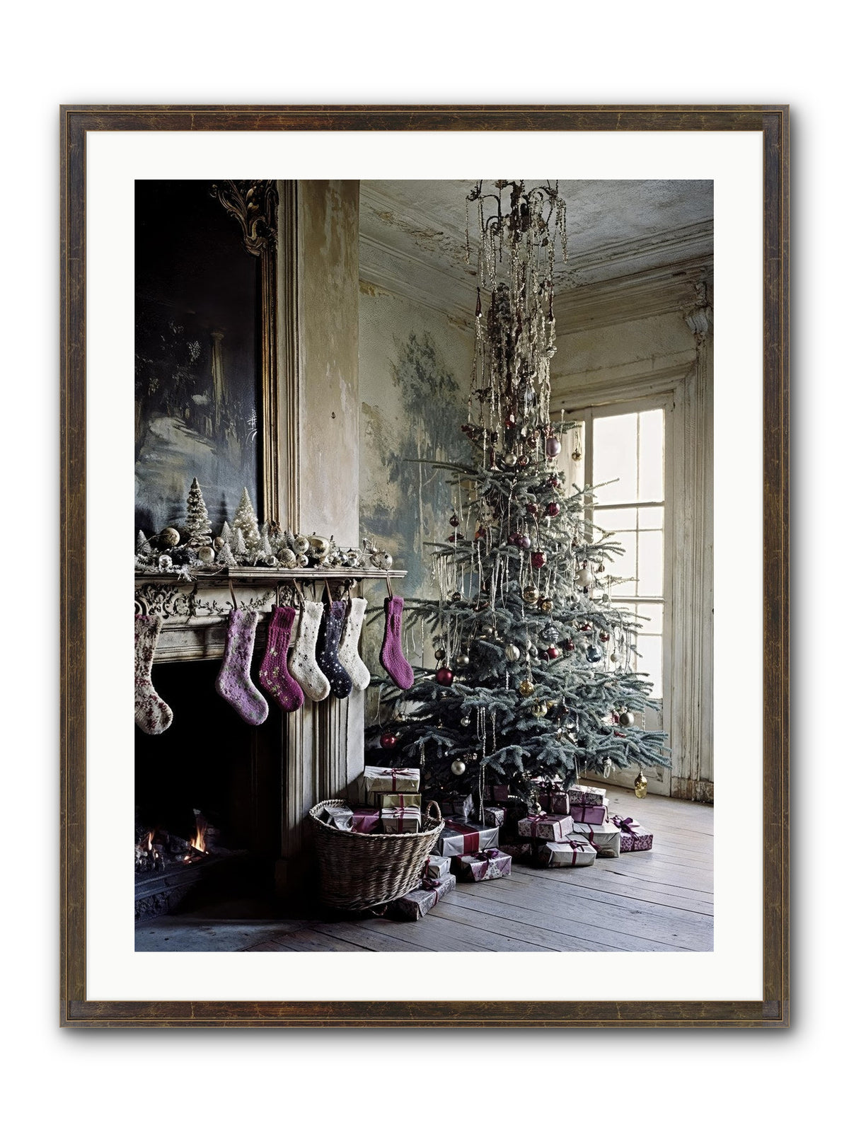 The Soliloquy Of Snow Framed Print - Slimwoods Black/Gold 24x32