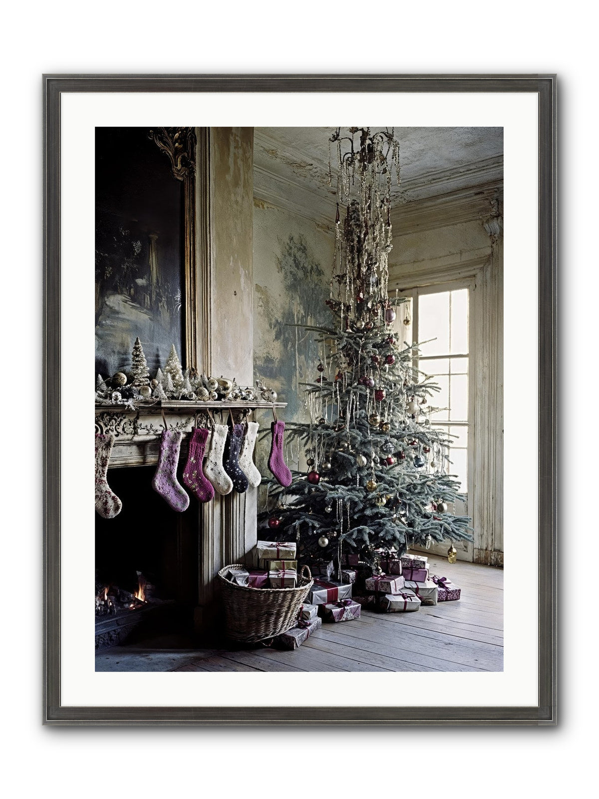 The Soliloquy Of Snow Framed Print - Slimwoods Black/Silver 24x32