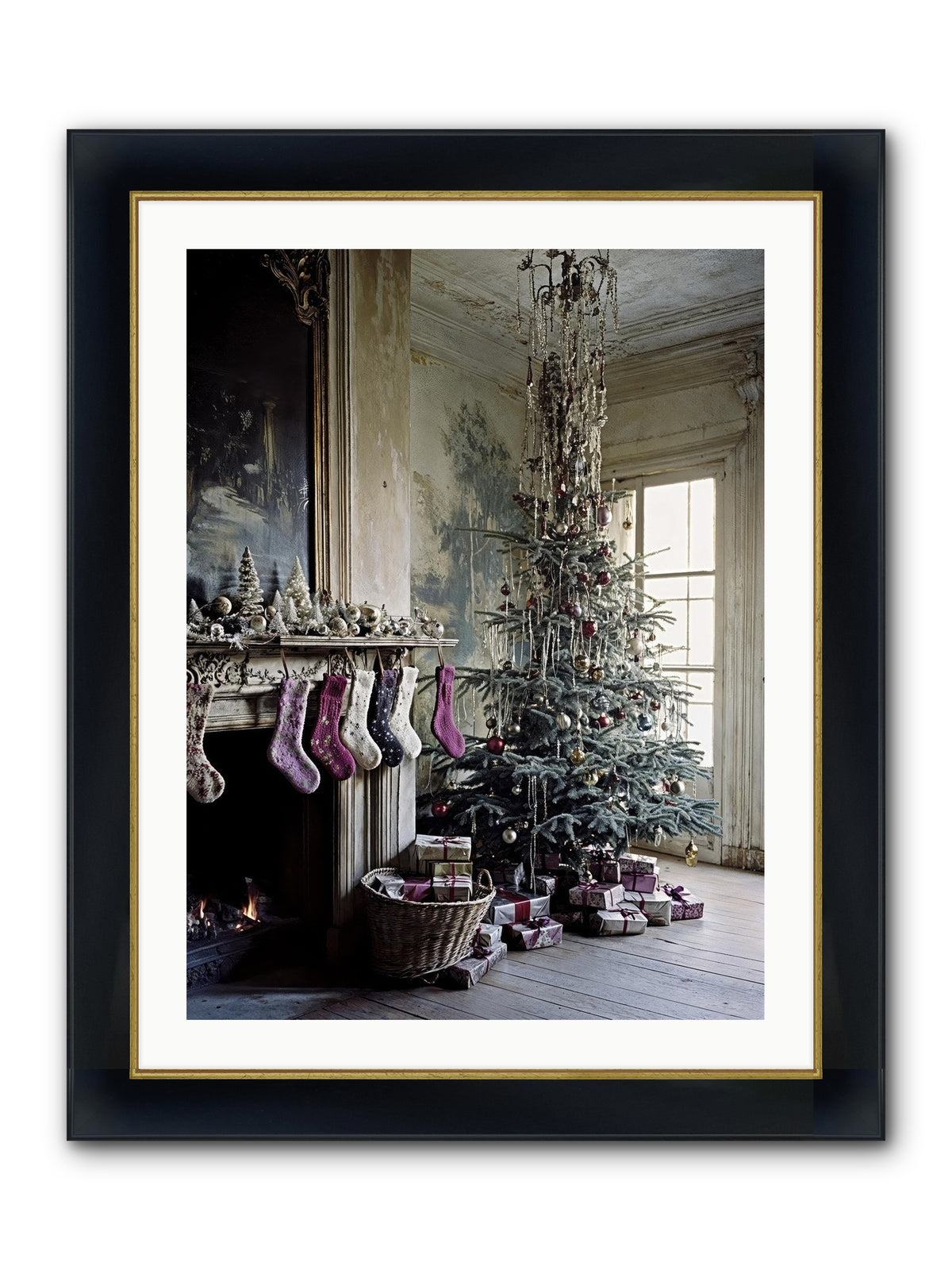 The Soliloquy Of Snow Framed Print - Wide Black w/Gold 24x32