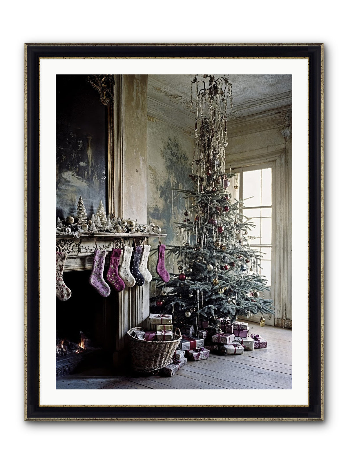 The Soliloquy Of Snow Framed Print - Black & Gold 30x40