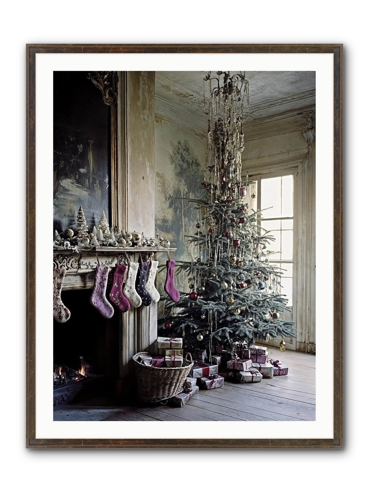 The Soliloquy Of Snow Framed Print - Slimwoods Black/Gold 30x40
