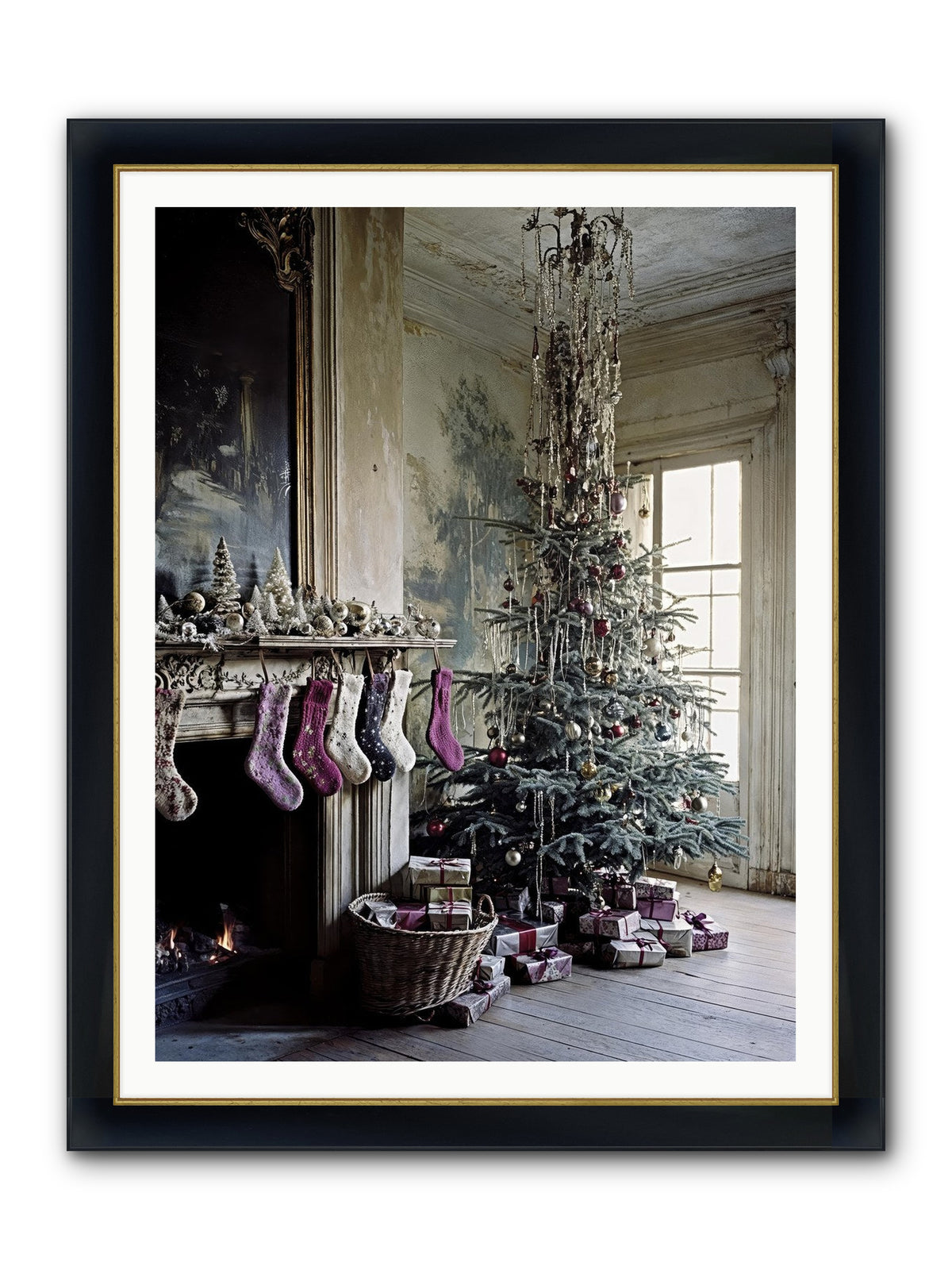 The Soliloquy Of Snow Framed Print - Wide Black w/Gold 36x48