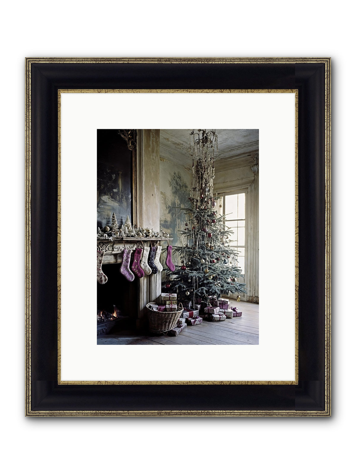 The Soliloquy Of Snow Framed Print - Black & Gold 9x12