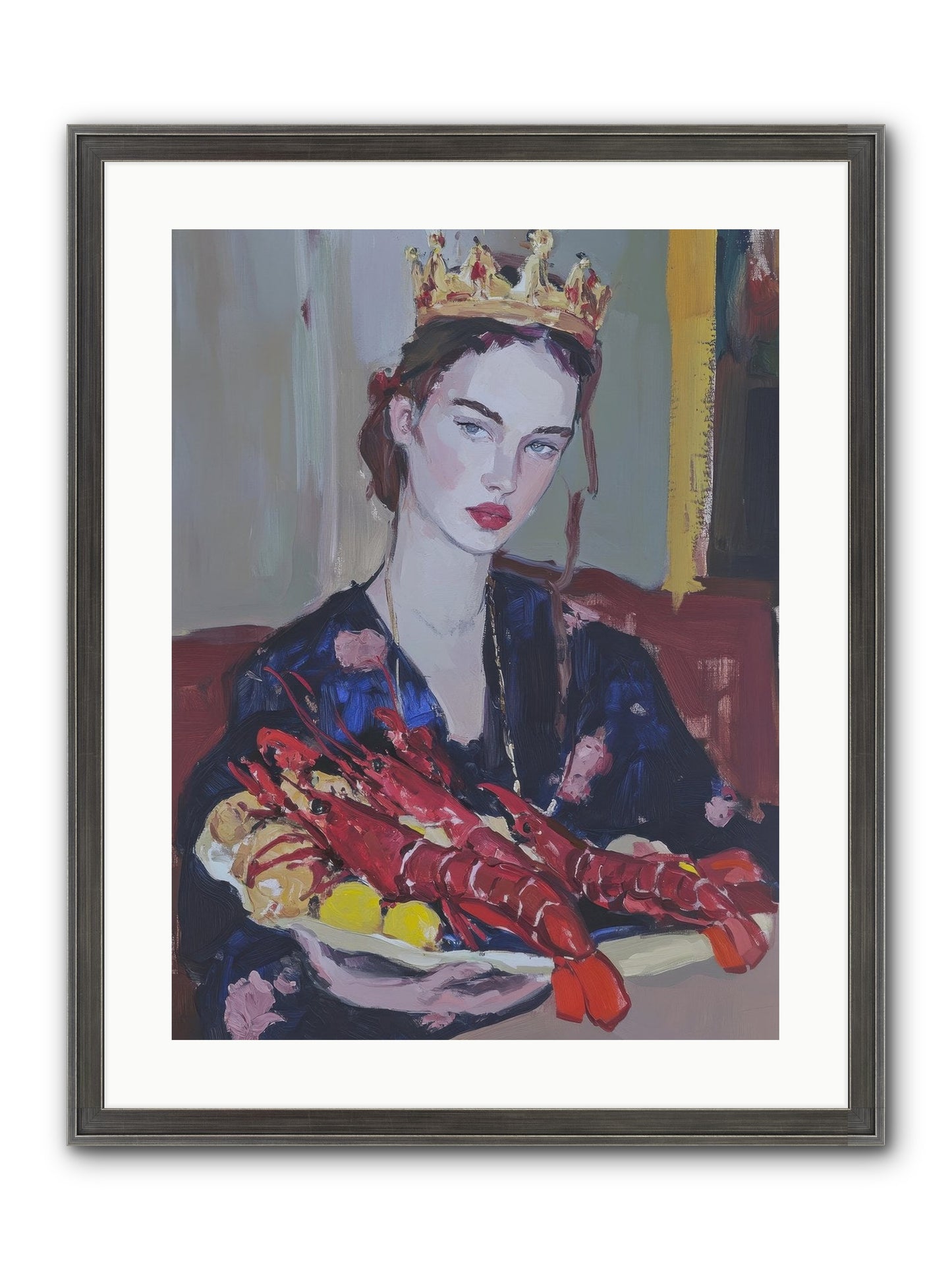 The Sovereign Supper Framed Print - Slimwoods Black/Silver 18x24