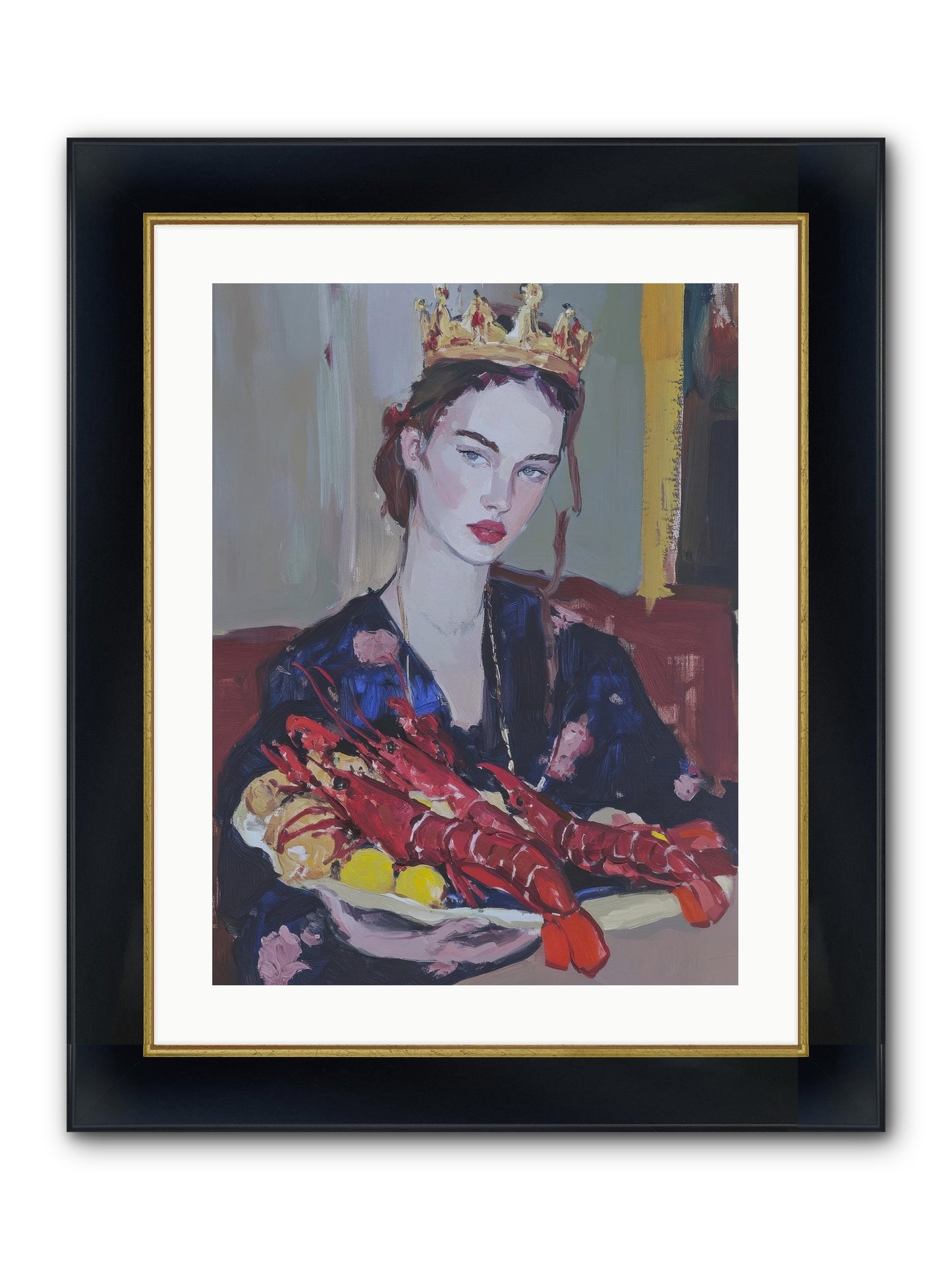 The Sovereign Supper Framed Print - Wide Black w/Gold 18x24