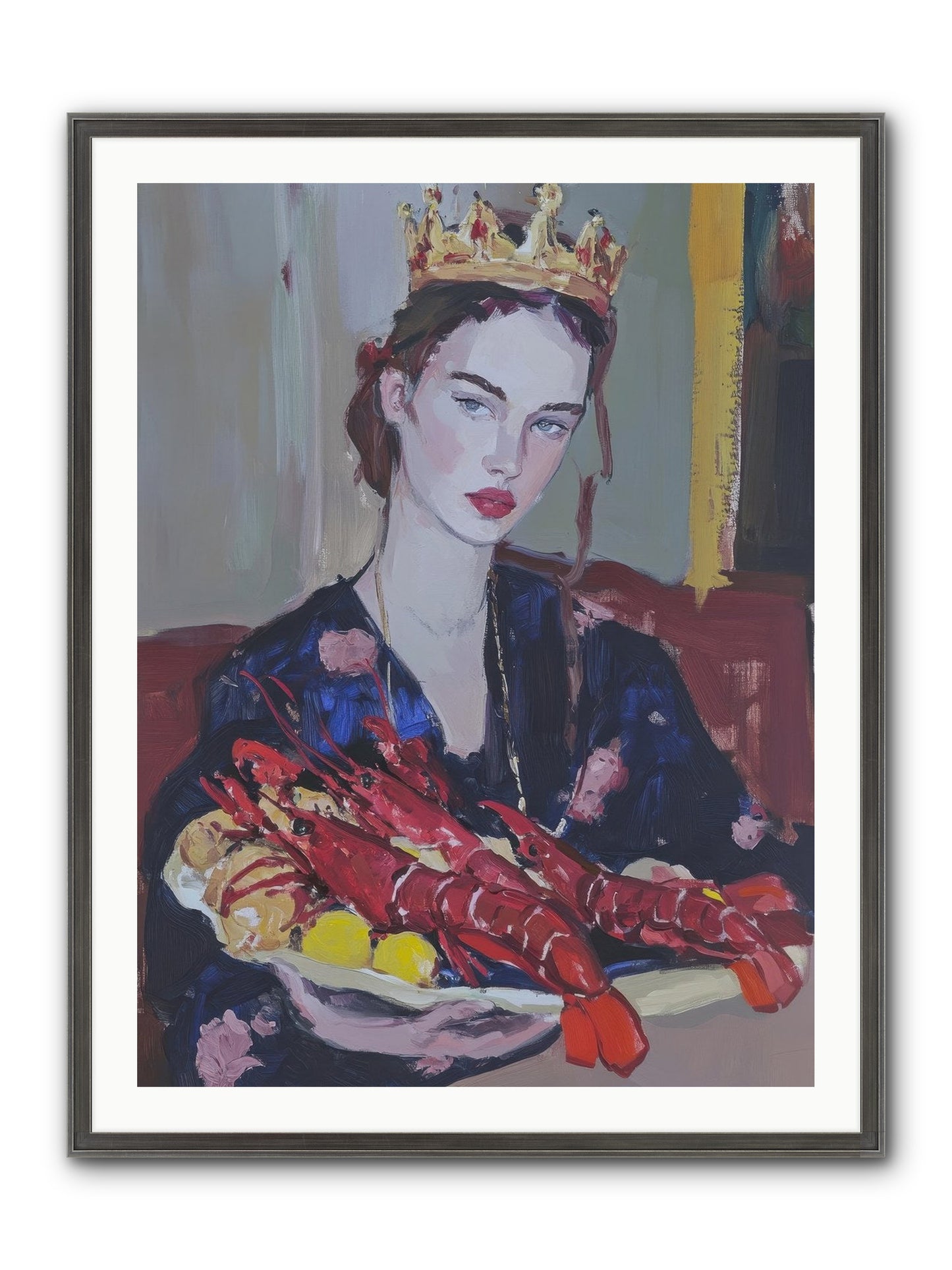 The Sovereign Supper Framed Print - Slimwoods Black/Silver 30x40