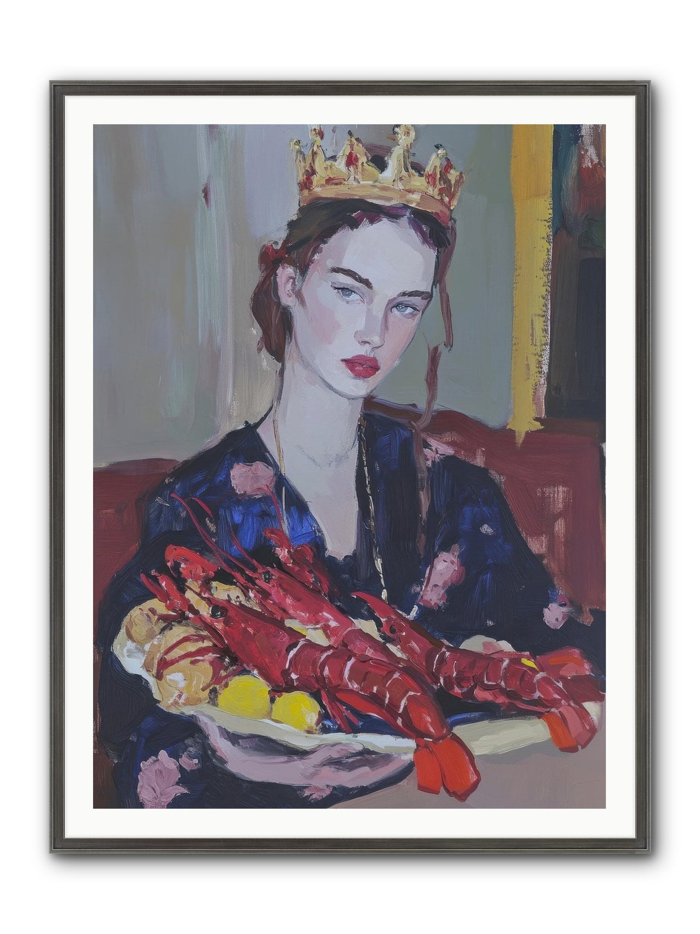 The Sovereign Supper Framed Print - Slimwoods Black/Silver 36x48