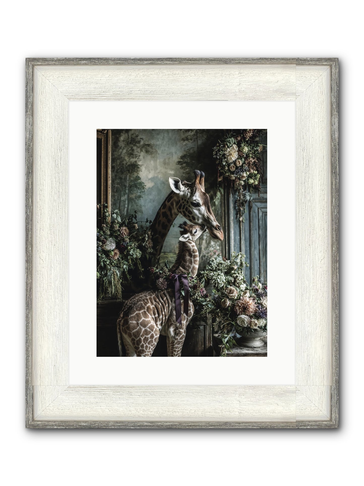 The Space Between Hearts Framed Print - Driftwood White 12x16