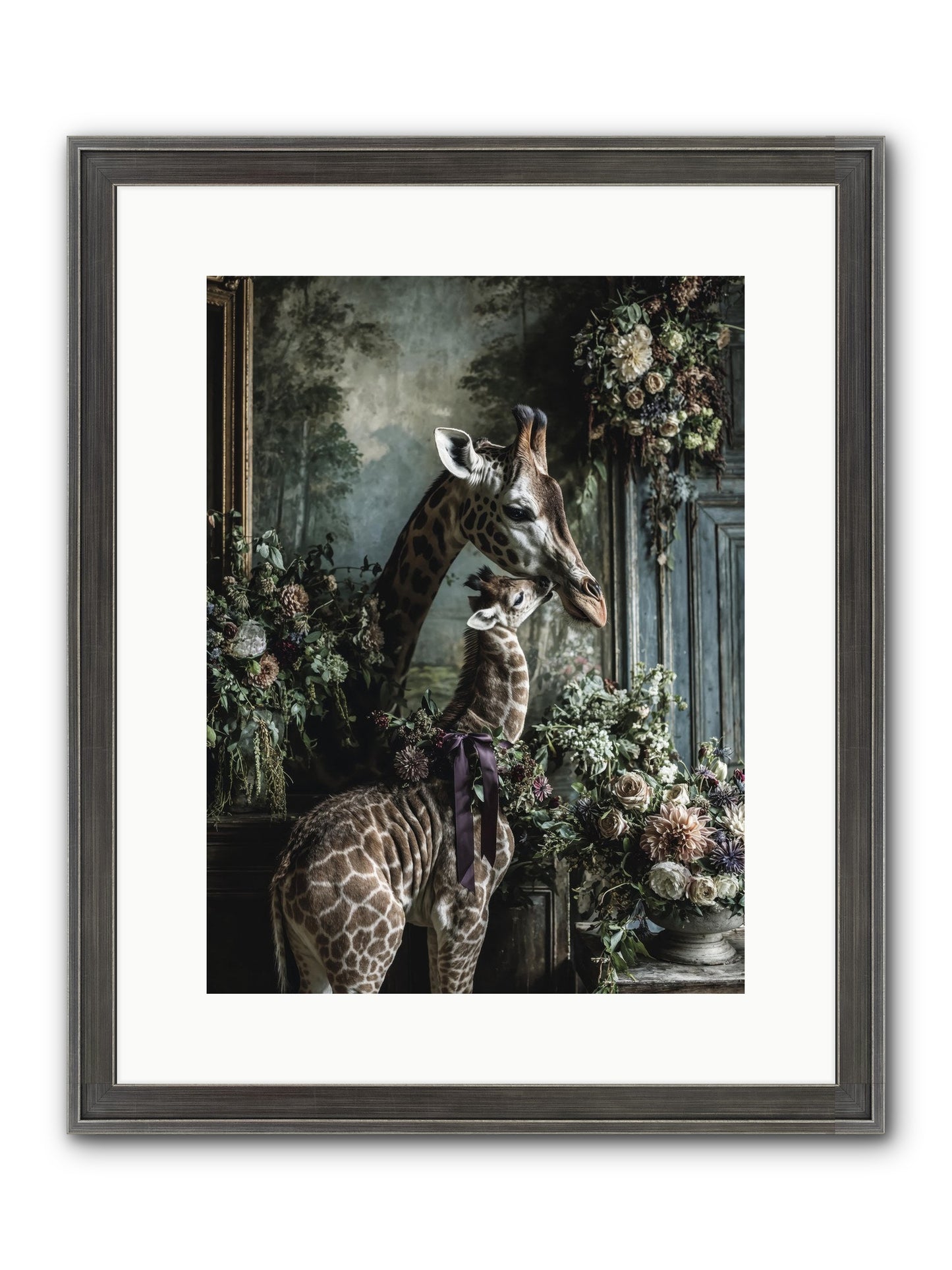 The Space Between Hearts Framed Print - Slimwoods Black/Silver 12x16