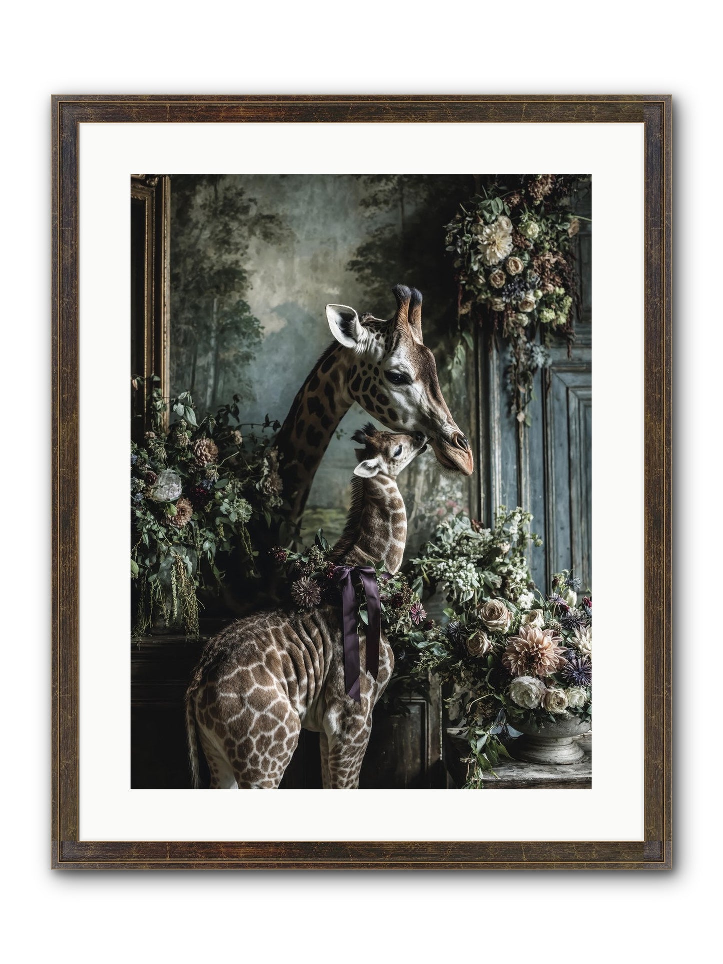 The Space Between Hearts Framed Print - Slimwoods Black/Gold 18x24