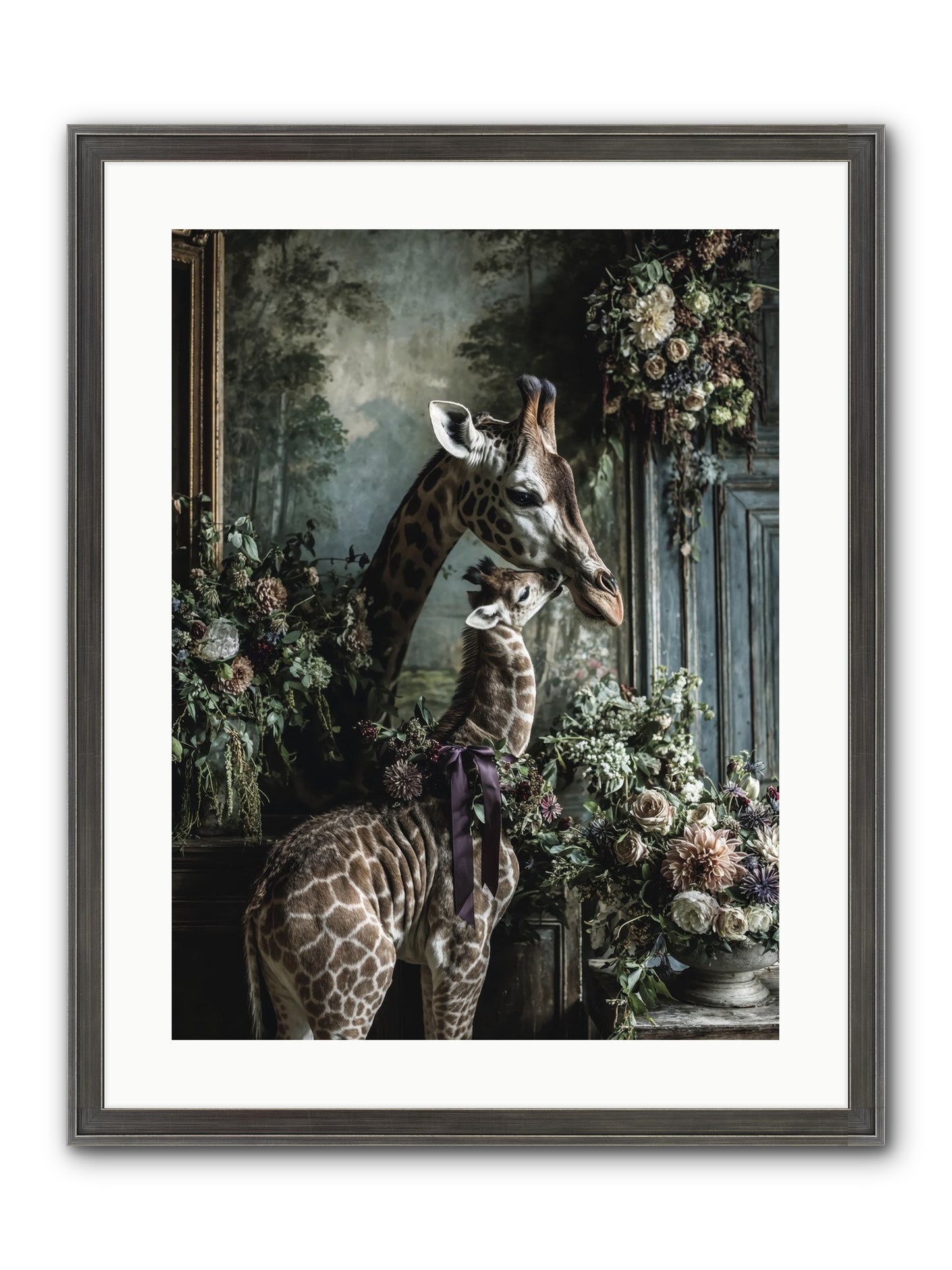 The Space Between Hearts Framed Print - Slimwoods Black/Silver 18x24