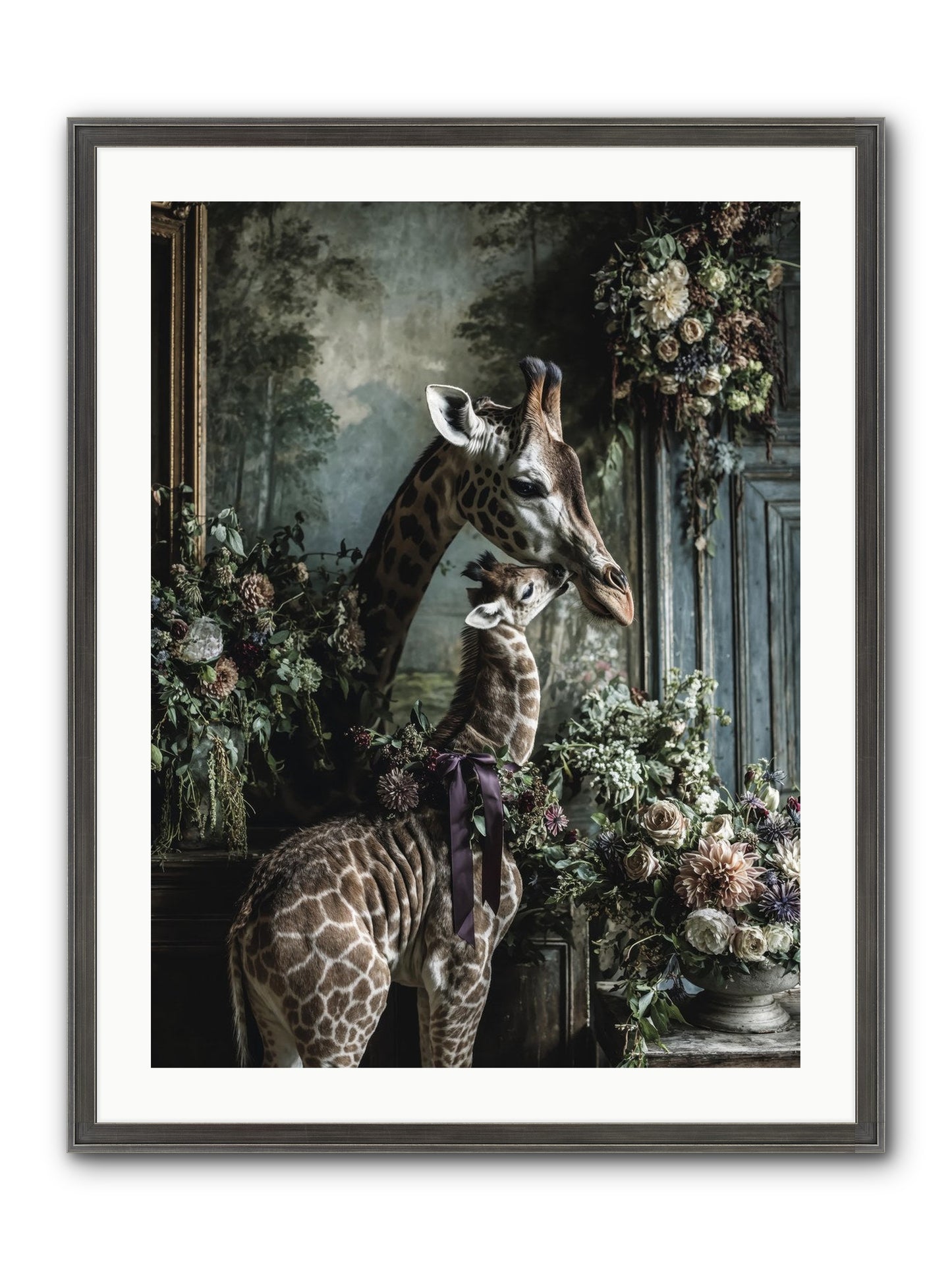 The Space Between Hearts Framed Print - Slimwoods Black/Silver 24x32