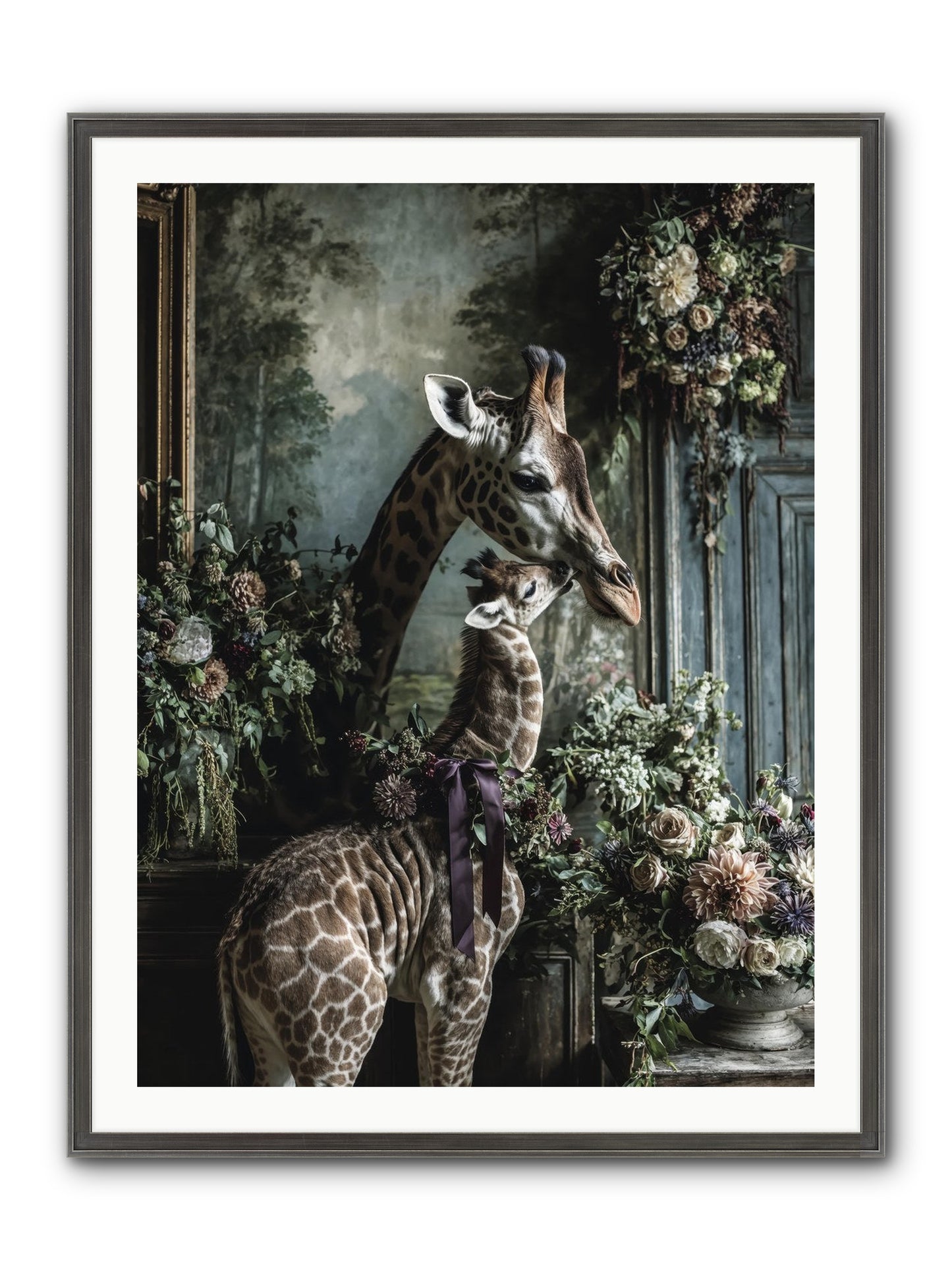 The Space Between Hearts Framed Print - Slimwoods Black/Silver 30x40