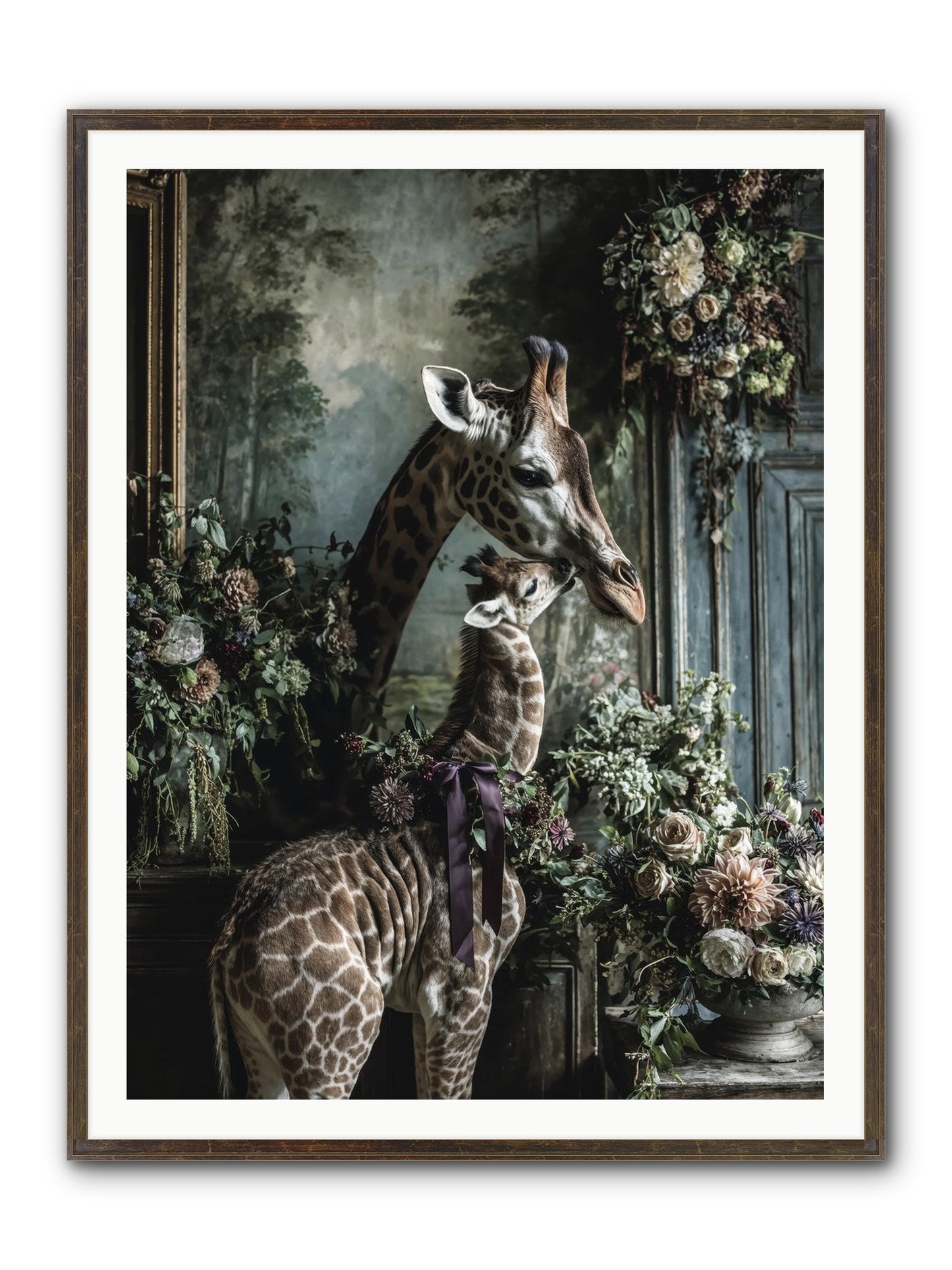 The Space Between Hearts Framed Print - Slimwoods Black/Gold 36x48