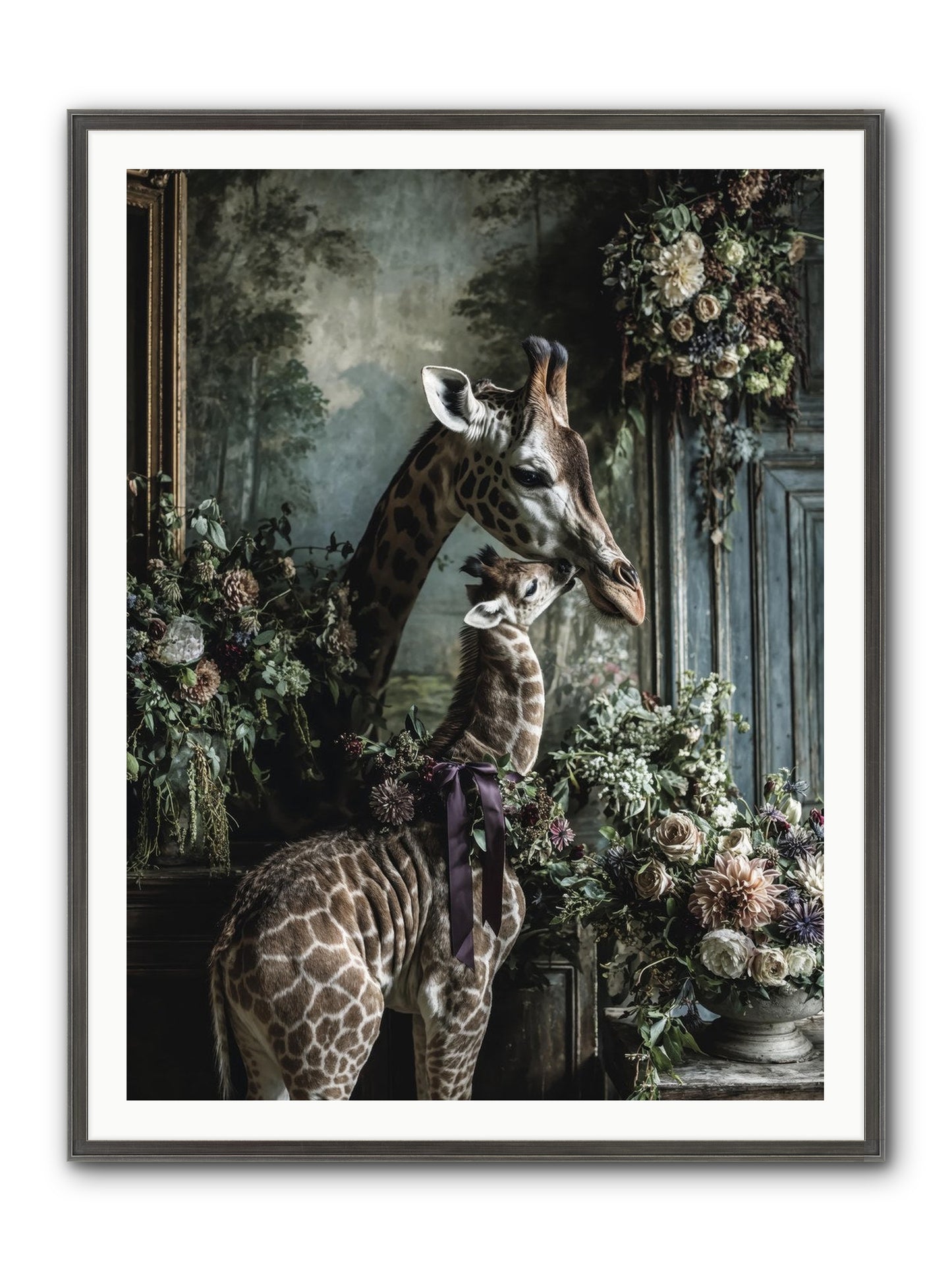 The Space Between Hearts Framed Print - Slimwoods Black/Silver 36x48