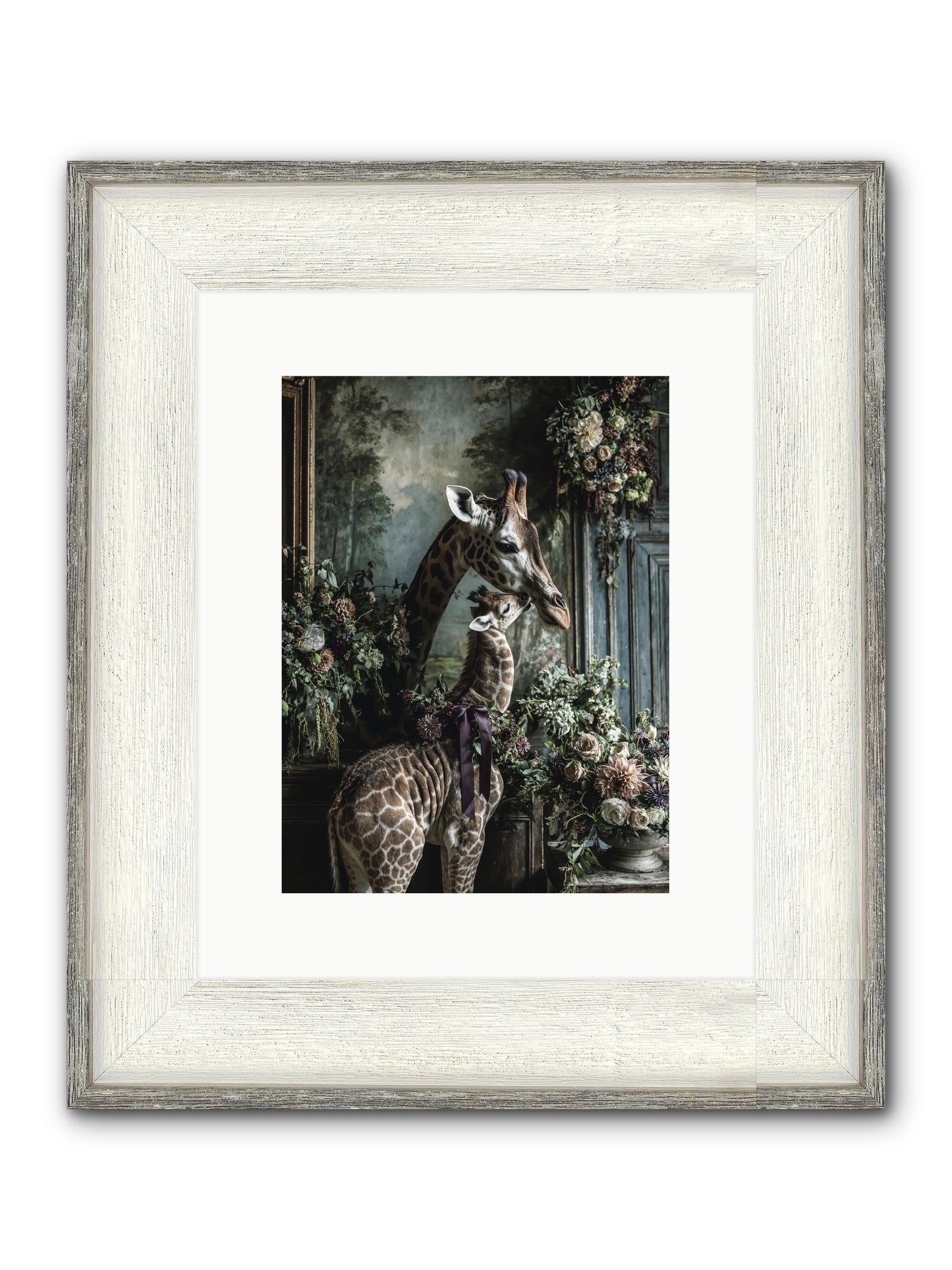 The Space Between Hearts Framed Print - Driftwood White 9x12