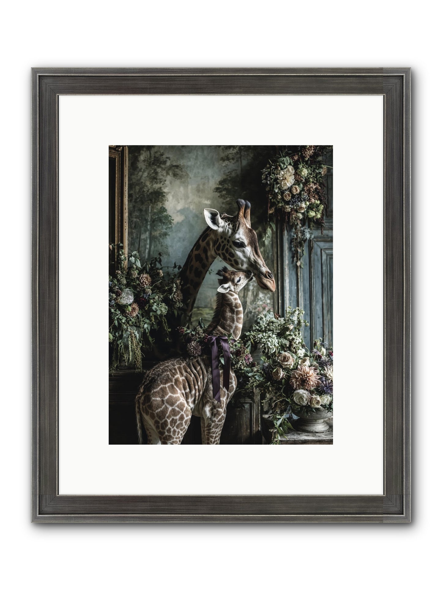 The Space Between Hearts Framed Print - Slimwoods Black/Silver 9x12