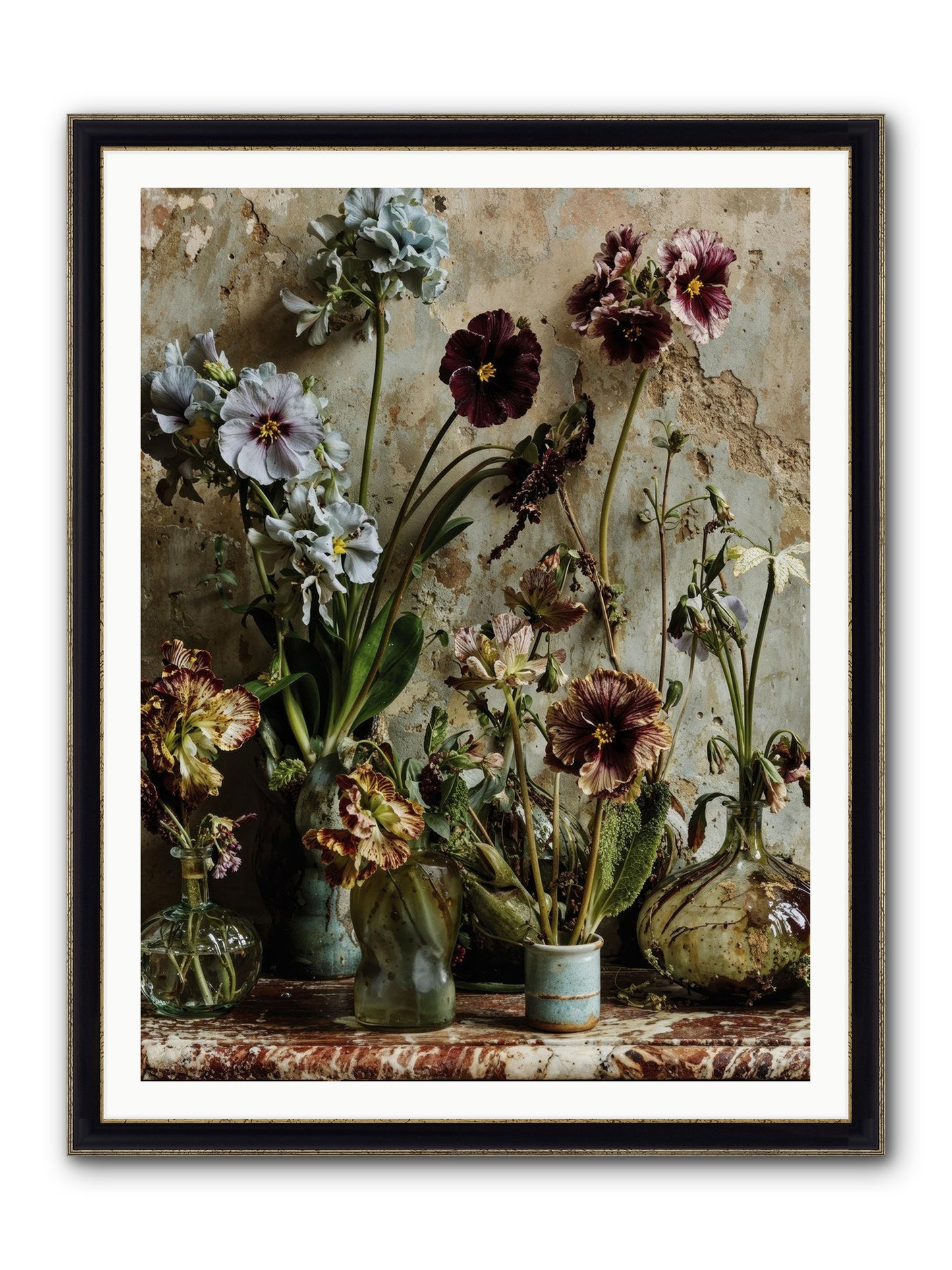 The Space Between Souls Framed Print - Black & Gold 36x48
