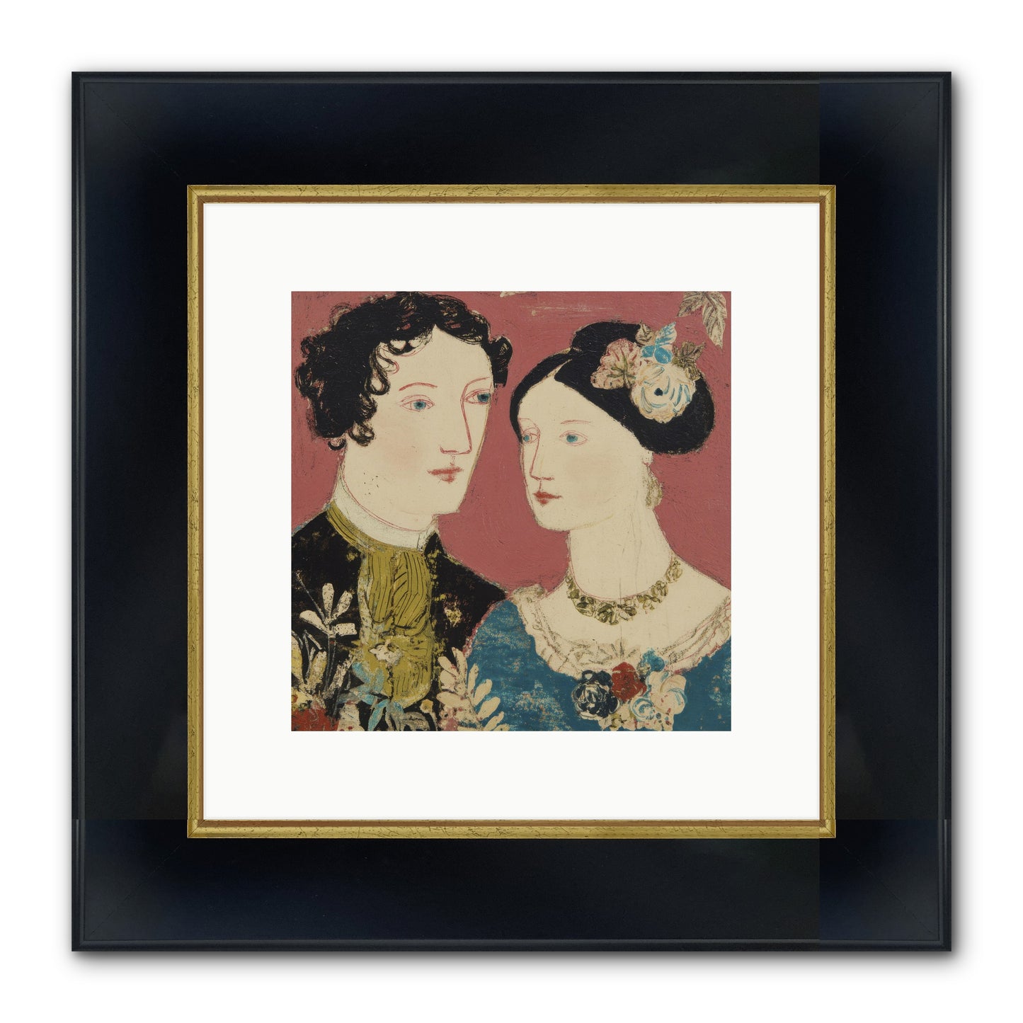 The Space We Share Framed Print - Wide Black w/Gold 10x10