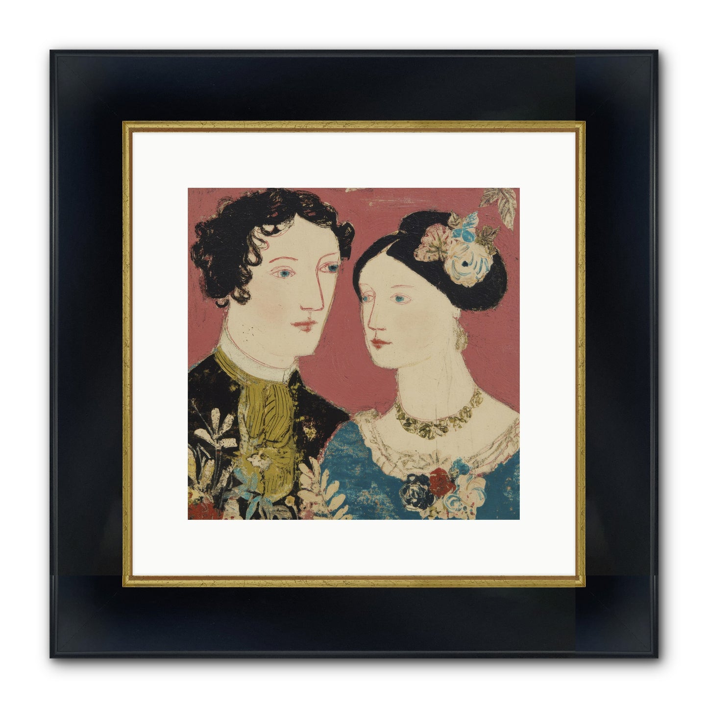 The Space We Share Framed Print - Wide Black w/Gold 12x12