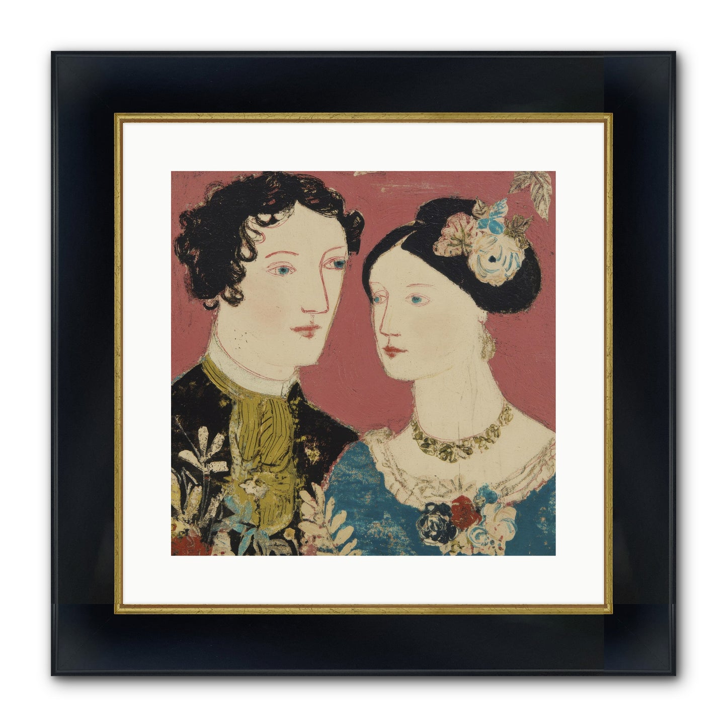 The Space We Share Framed Print - Wide Black w/Gold 16x16