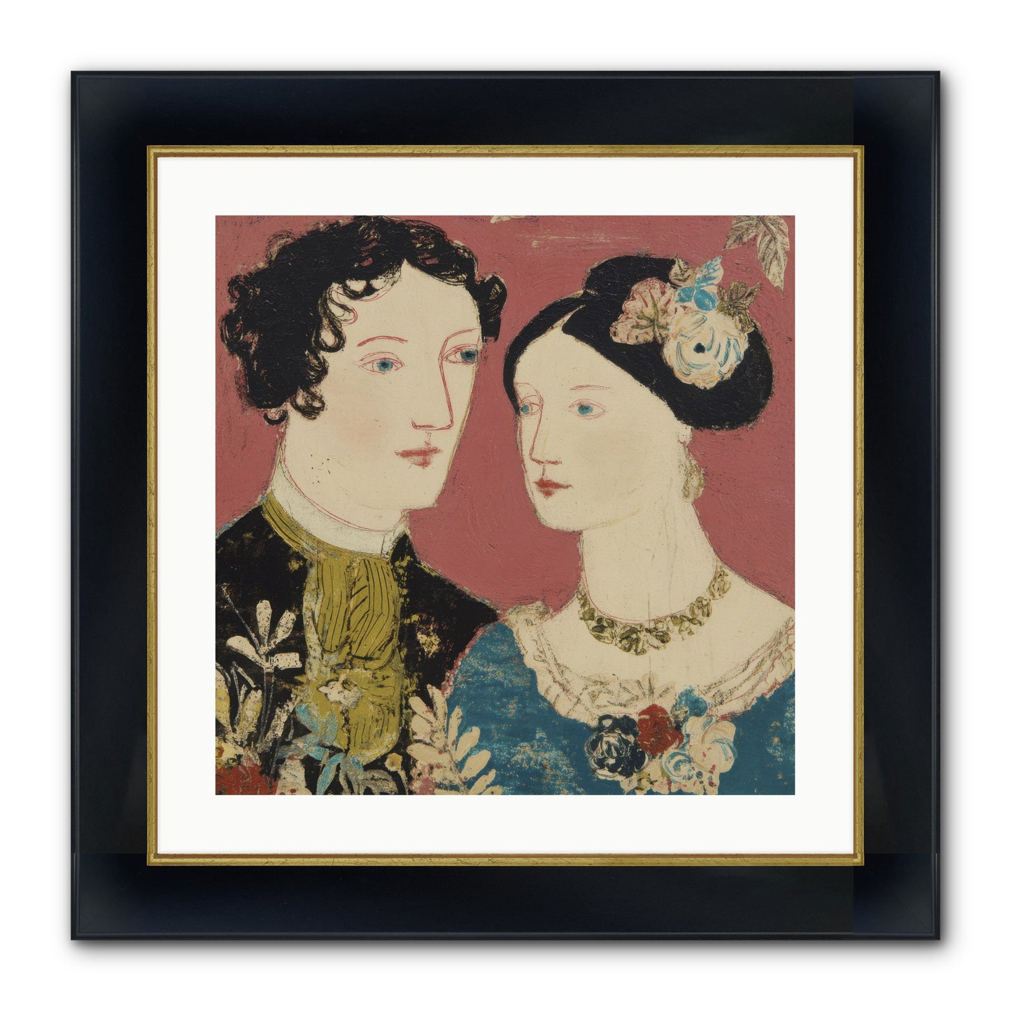 The Space We Share Framed Print - Wide Black w/Gold 20x20