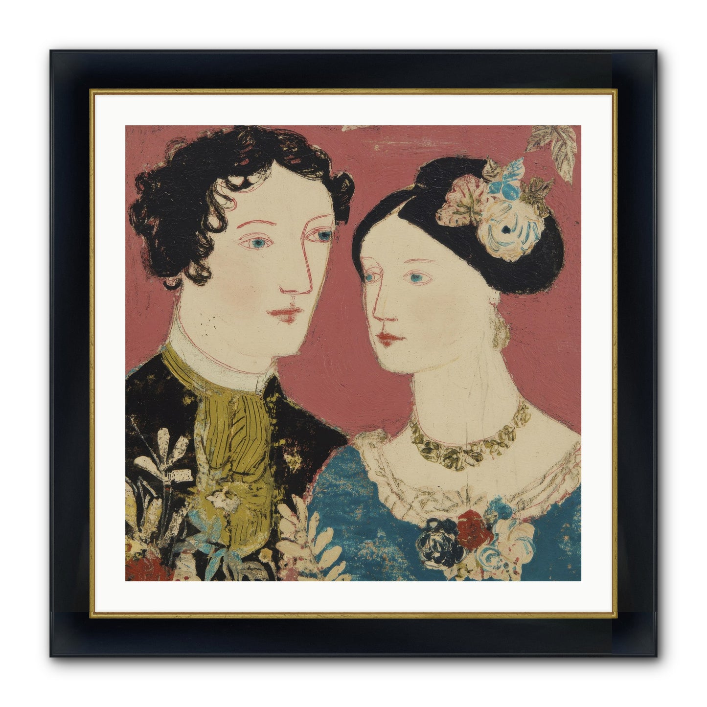 The Space We Share Framed Print - Wide Black w/Gold 30x30