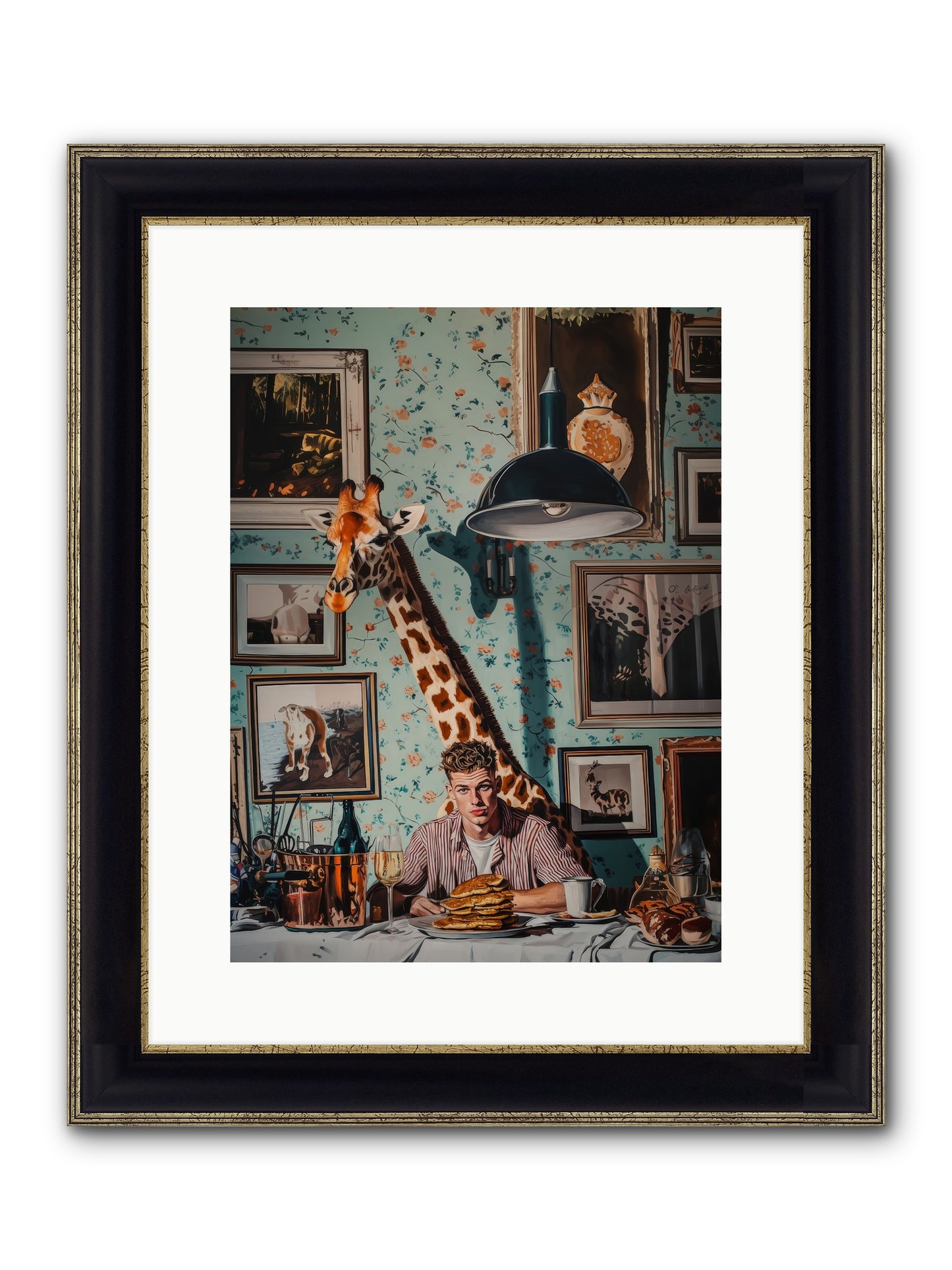 The Spotted Epicurean Framed Print - Black & Gold 12x16