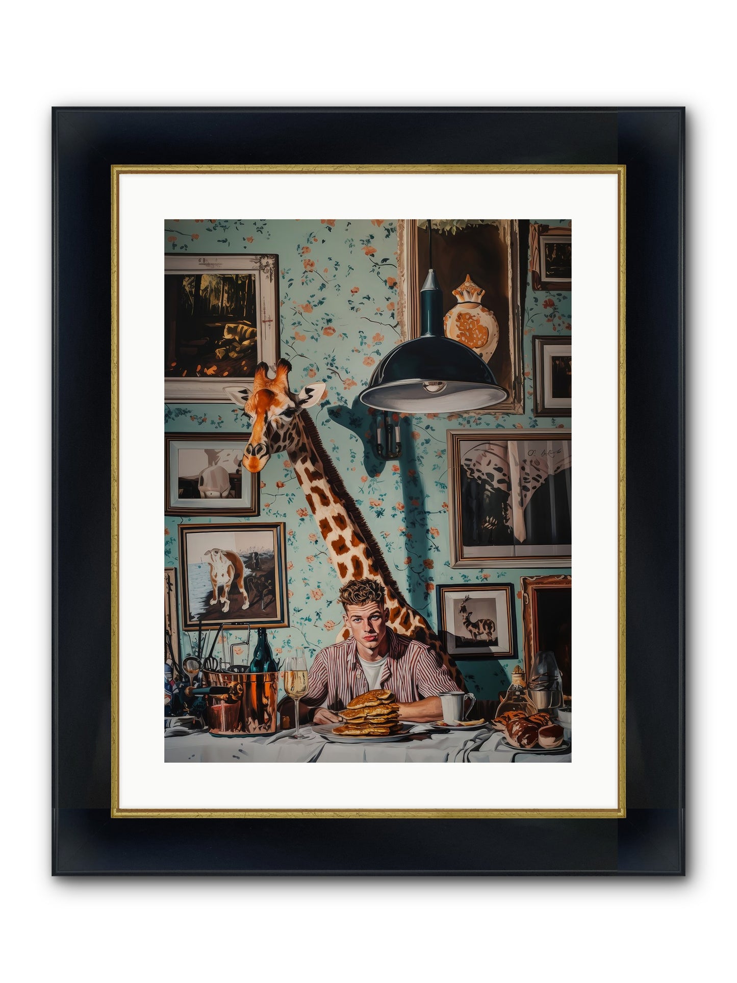 The Spotted Epicurean Framed Print - Wide Black w/Gold 18x24