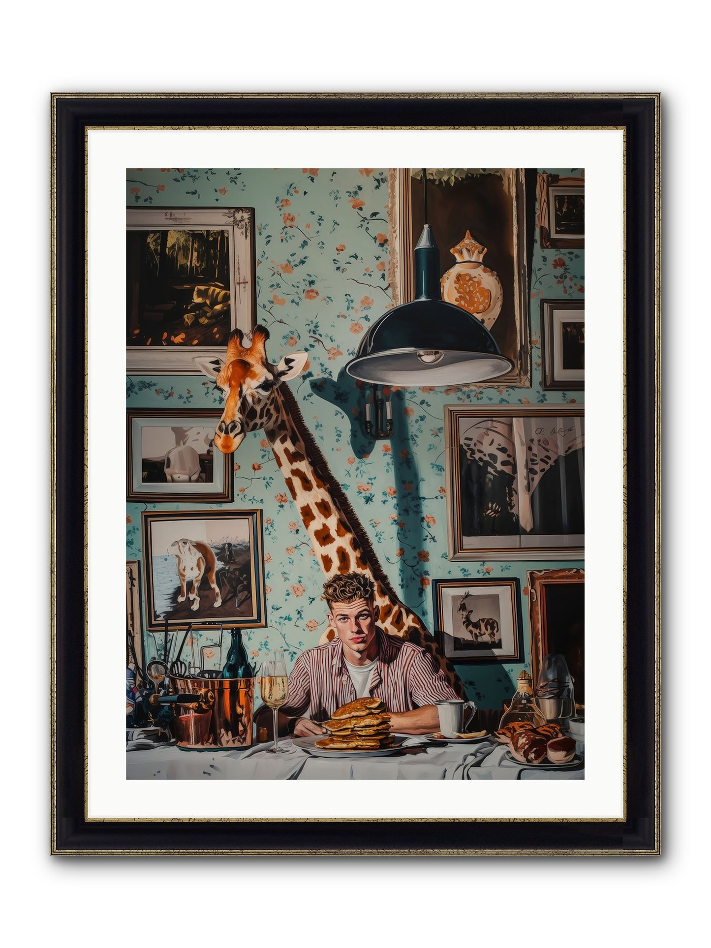The Spotted Epicurean Framed Print - Black & Gold 24x32