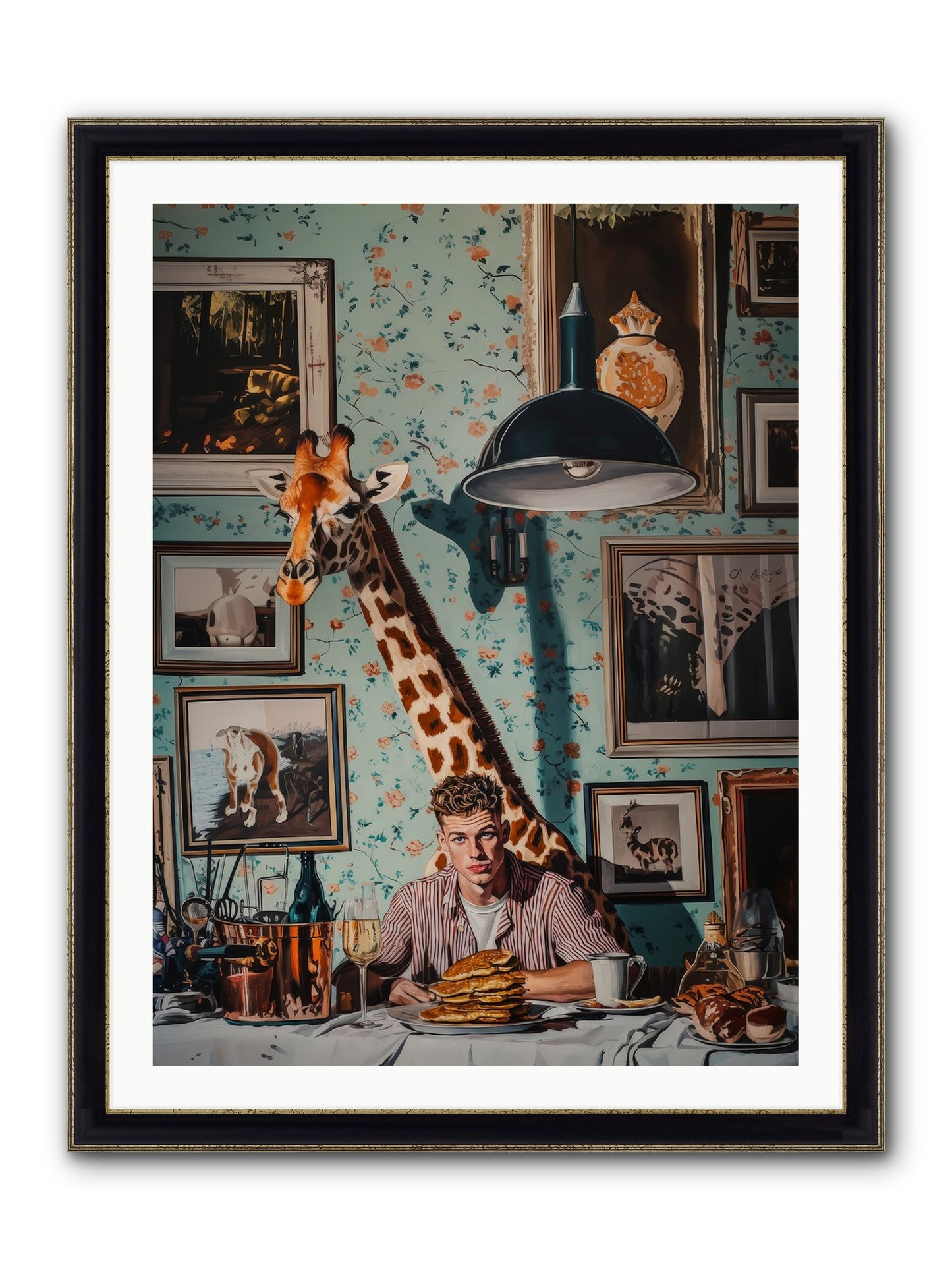 The Spotted Epicurean Framed Print - Black & Gold 30x40