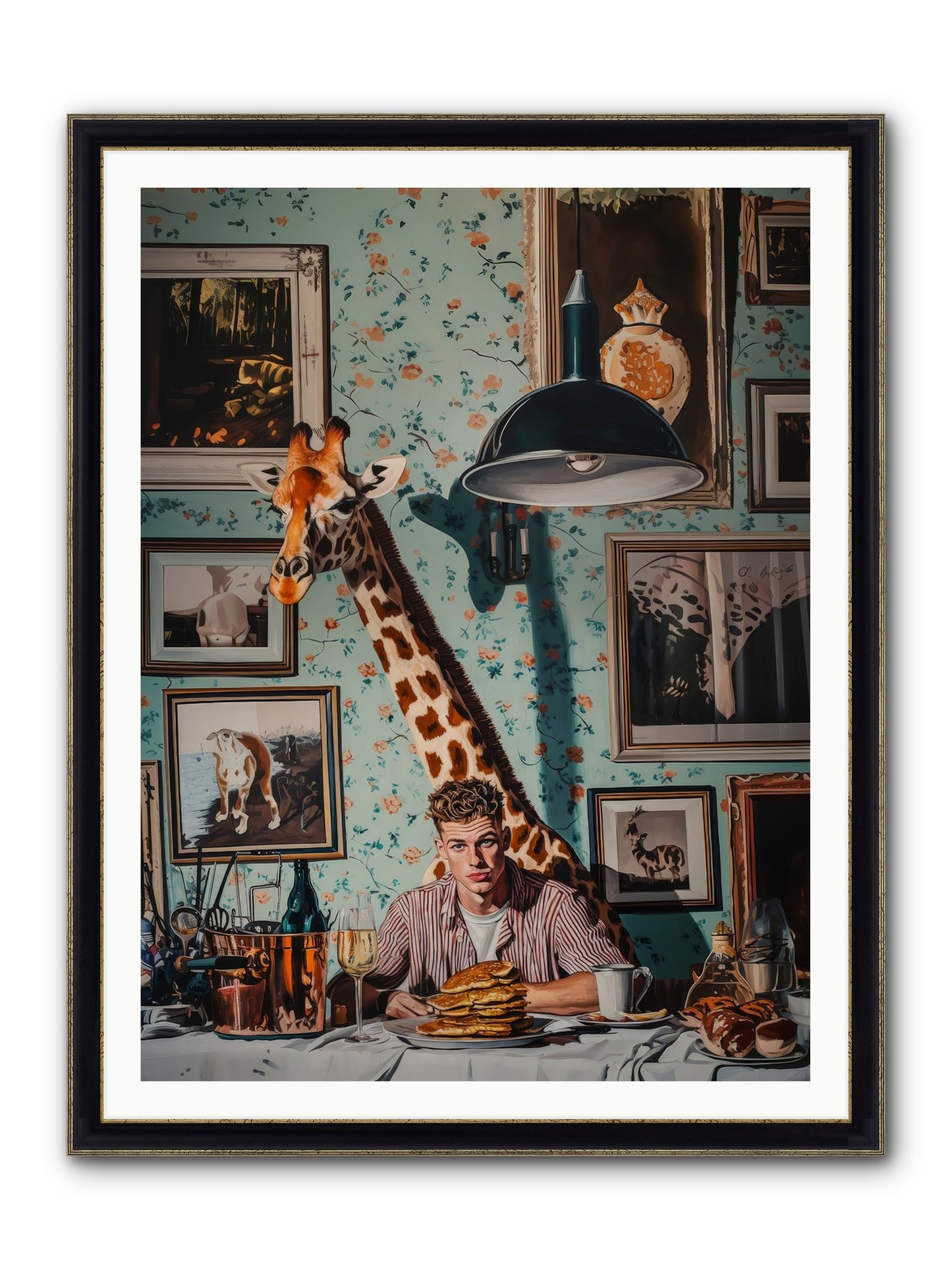 The Spotted Epicurean Framed Print - Black & Gold 36x48