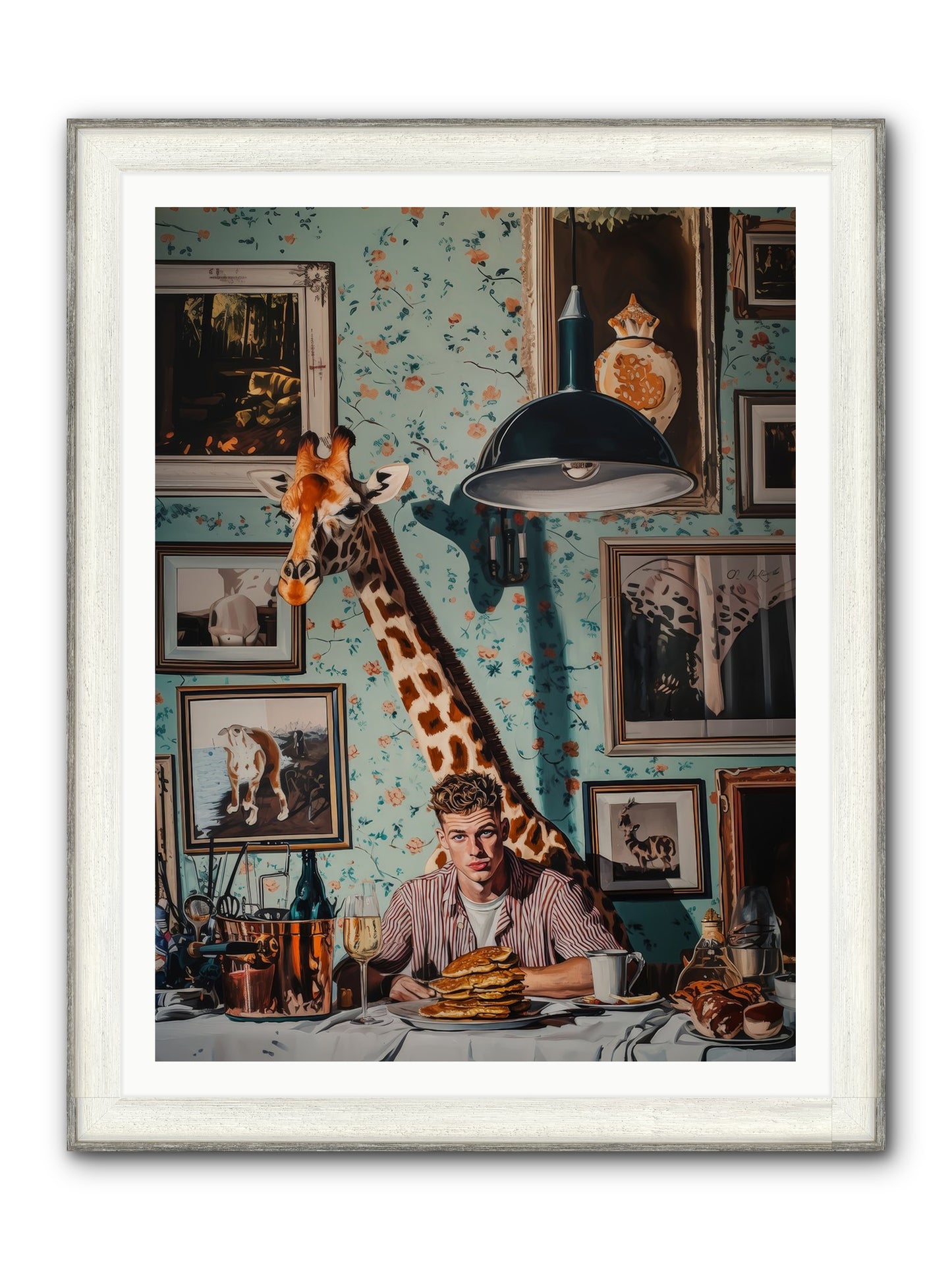 The Spotted Epicurean Framed Print - Driftwood White 36x48