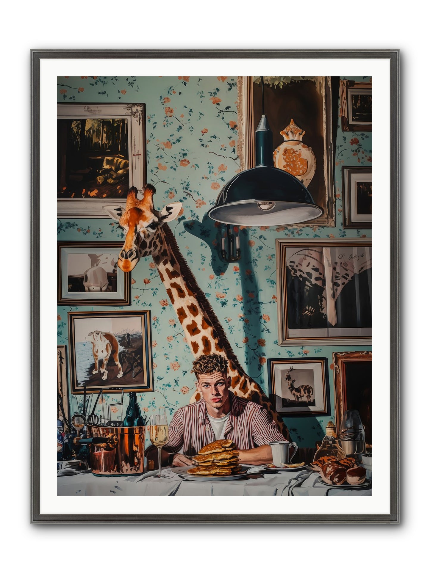 The Spotted Epicurean Framed Print - Slimwoods Black/Silver 36x48
